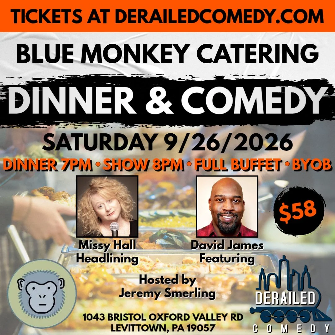 Saturday, September 26, 2026 @ 8PM (Dinner at 7:00PM) - Blue Monkey Catering - Levittown, PA - $58