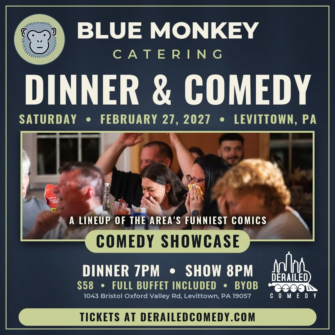 Saturday, February 27, 2027 @ 8PM (Dinner at 7:00PM) - Blue Monkey Catering - Levittown, PA - $58