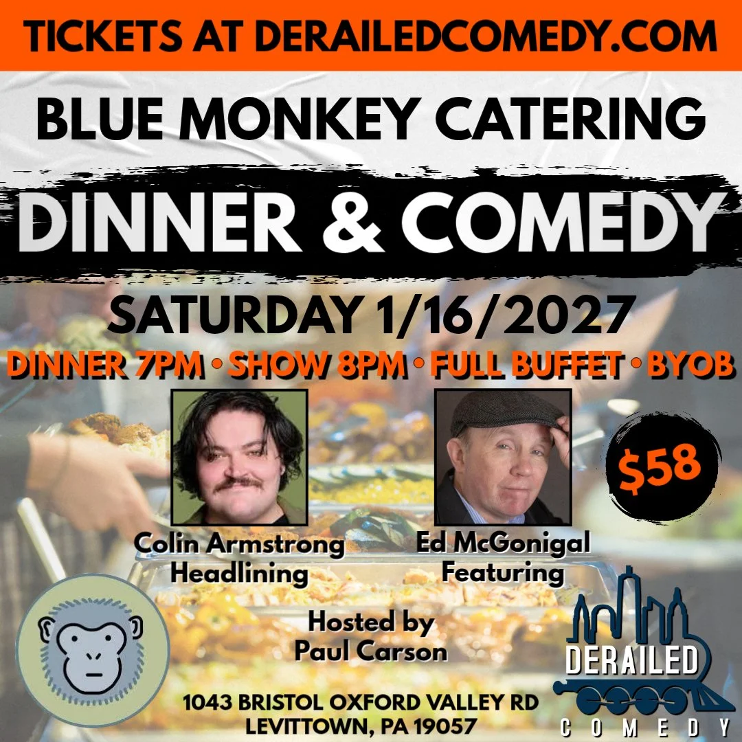 Saturday, January 16, 2027 @ 8PM (Dinner at 7:00PM) - Blue Monkey Catering - Levittown, PA - $58