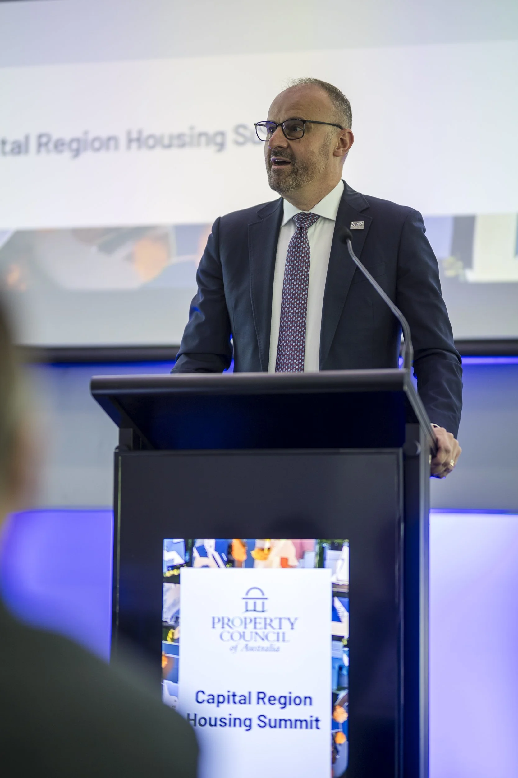 Chief Minister of ACT Andrew Barr addressing the Capital Region Housing Summit