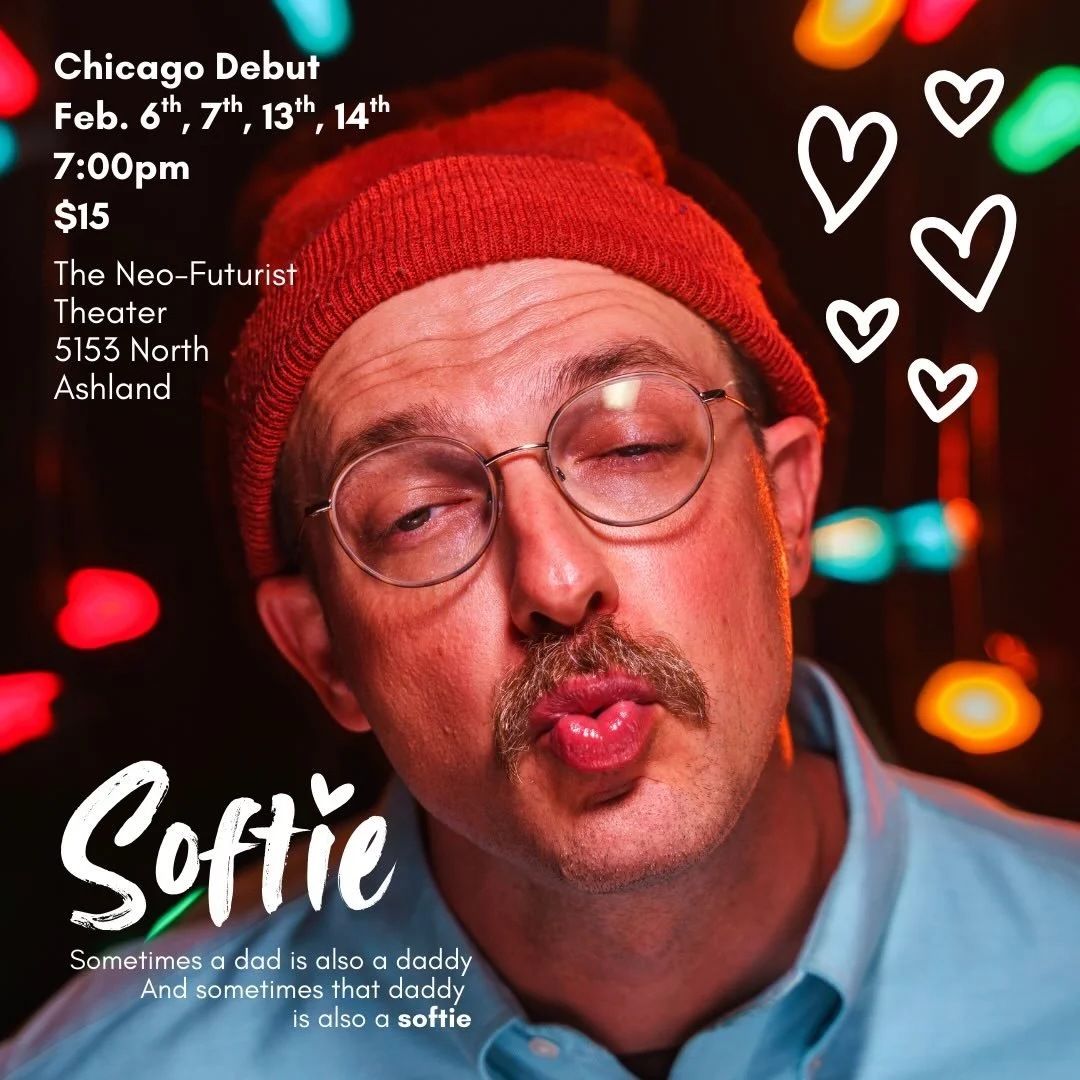 Softie is finally getting a Chicago run! Feb 6, 7, 13, and 14 @theneofuturists at 7pm and I would LOVE it if you came! This special run will feature the music of @zachspindler_xxl // @zilchmos // whatevernewhandlezachcomesupwithforhisnewrelease and y