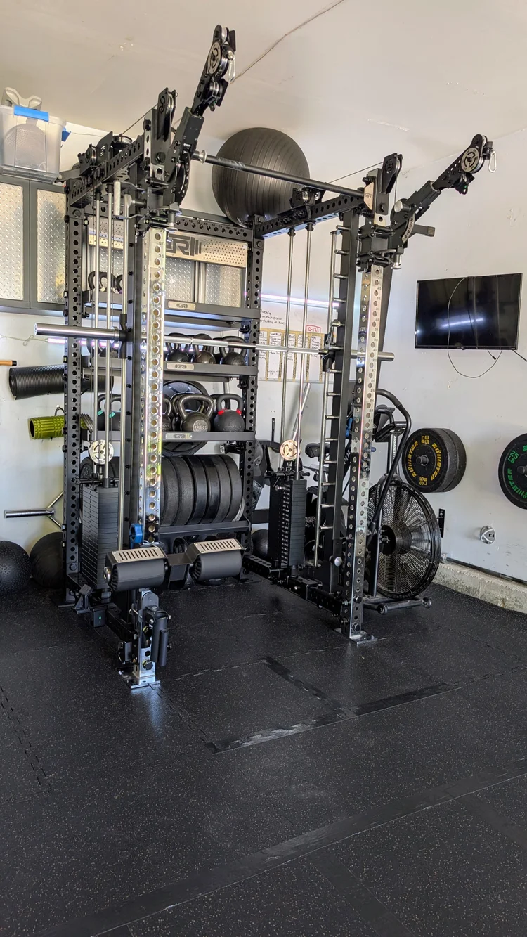 Squat rack and cable rig at Tribe Fitness