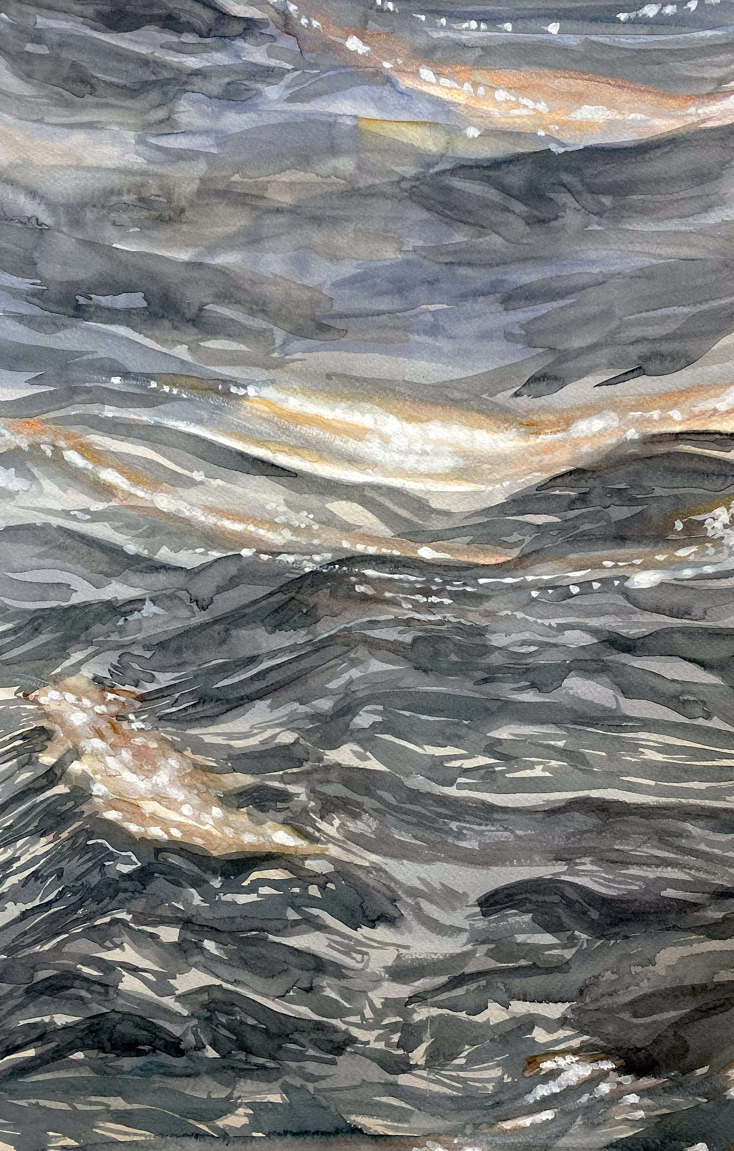 Must I Crawl on My Knees Repenting?, 2022. 
Watercolors. 
38.1 x 61 cm | 15 x 24 in.