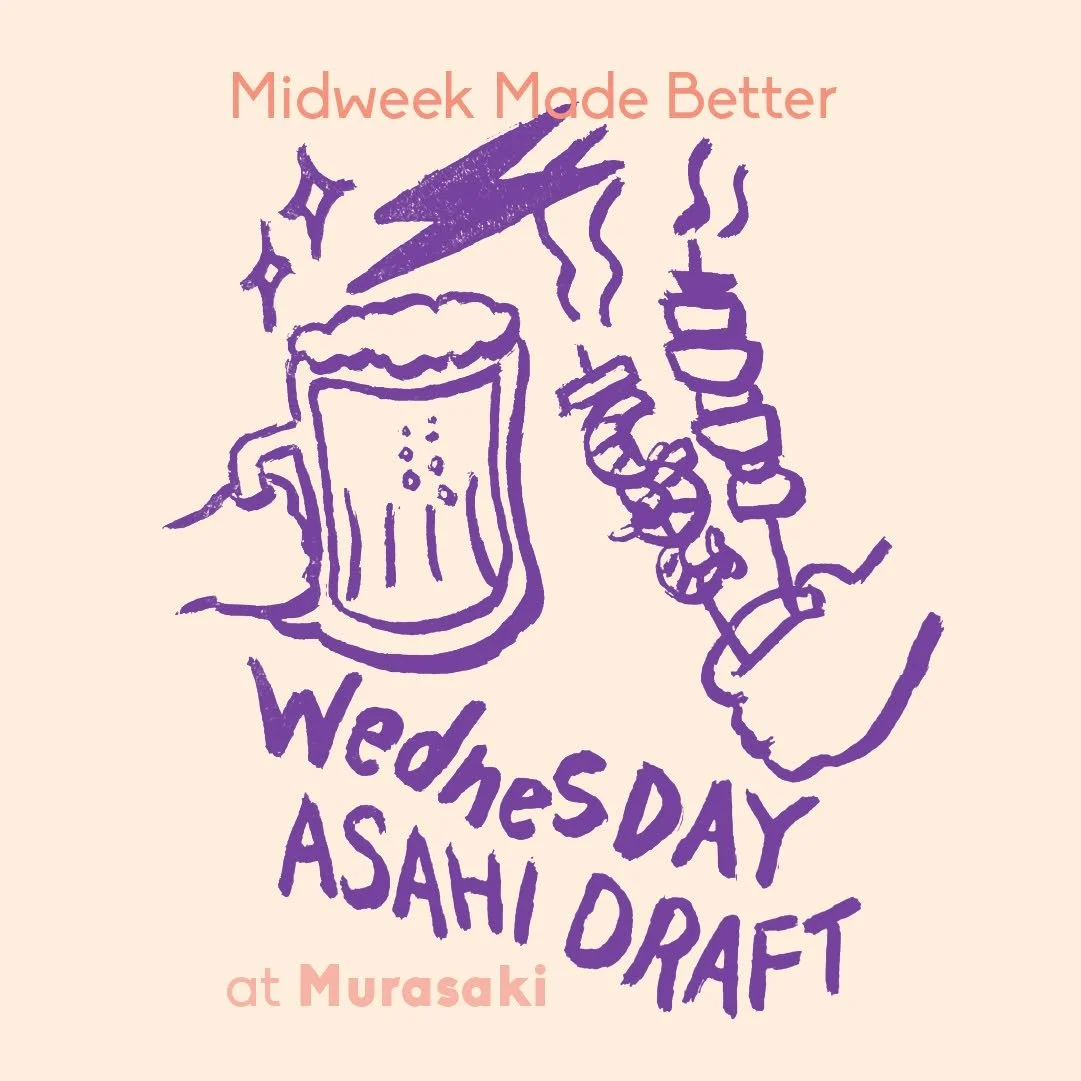 🍺 Midweek just got better! Every Wednesday at Murasaki Port Moody, enjoy a 500ml pint of Asahi Super Dry Draft for only $5.99 &mdash; crisp, refreshing, and perfectly paired with your favourites. From karaage to yakitori skewers, sashimi to BBQ ika,