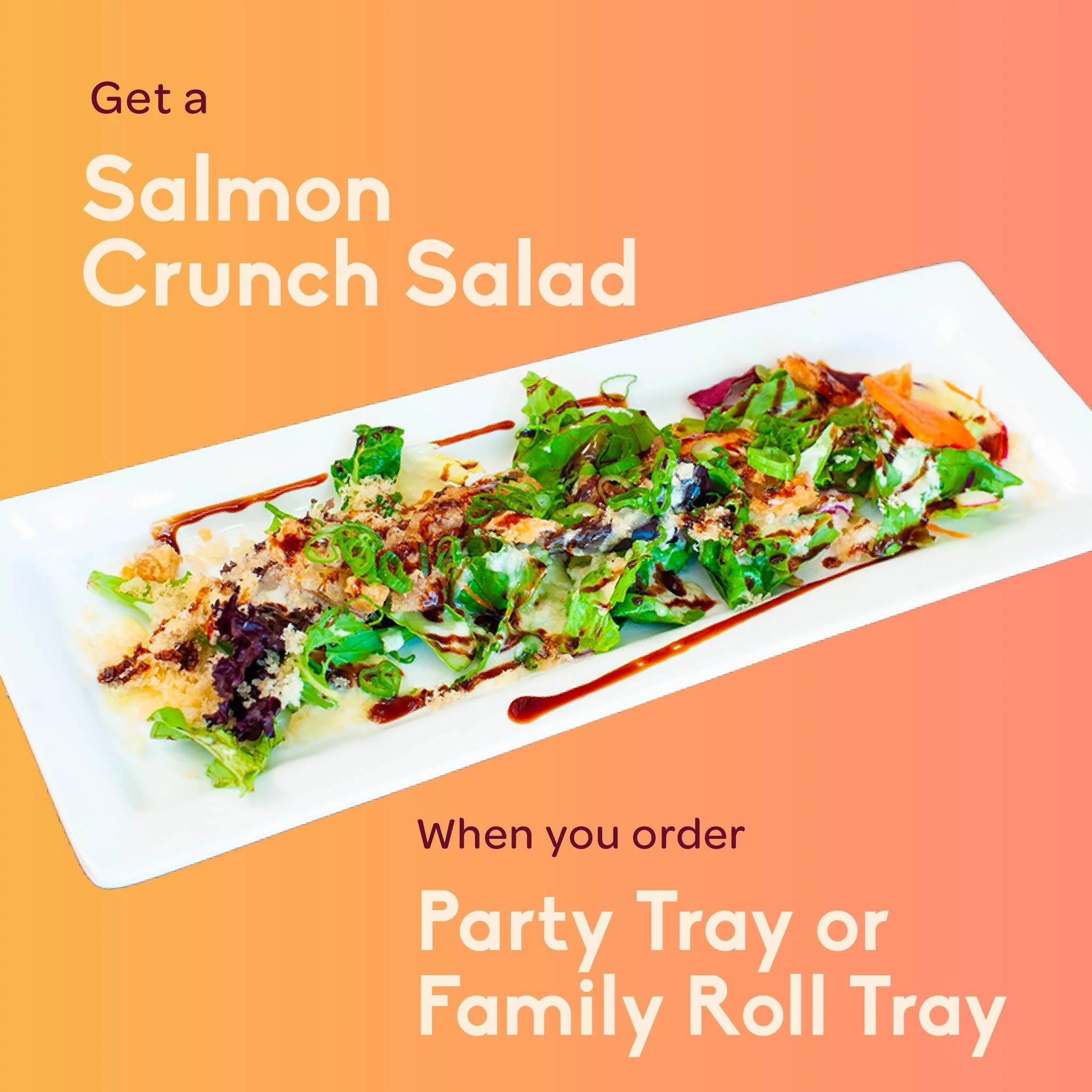 Ease into the weekend with our Family Roll Tray&mdash;made for small gatherings and summer moments. And for a limited time, enjoy a complimentary Salmon Crunch Salad. Easy, fresh, and ready to share.

#sushi #Murasaki #Portmoodyeats #vancouverfoodie 