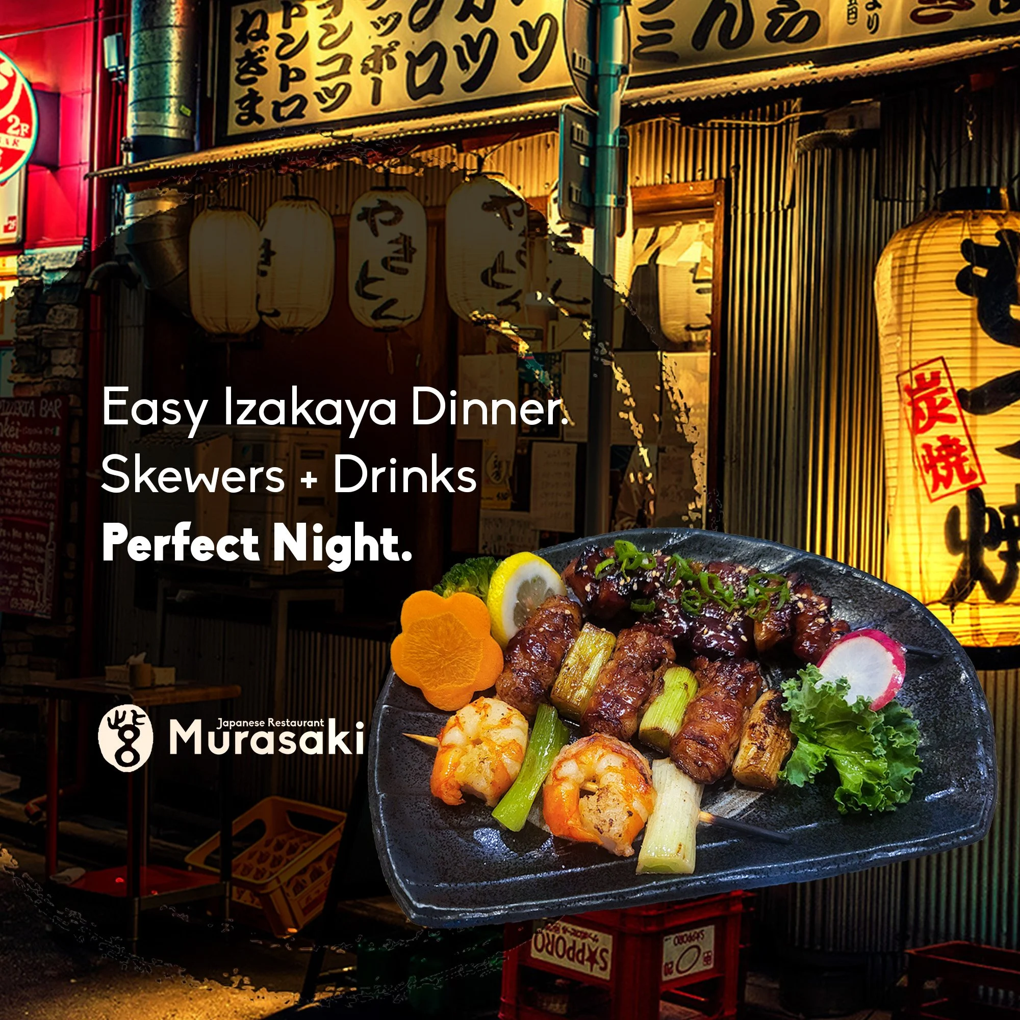 🍢✨ New at Murasaki: Yaki Pork Belly &amp; Yaki Prawn!
These juicy skewers join our classic Yaki Tori (chargrilled chicken + green onion, brushed with house teriyaki).

They&rsquo;re an easy way to enjoy a little taste of Japanese izakaya dining righ