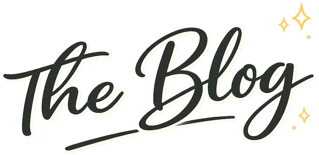 Stylized text saying "The Blog" in a cursive font with a black outline and a 3D appearance.