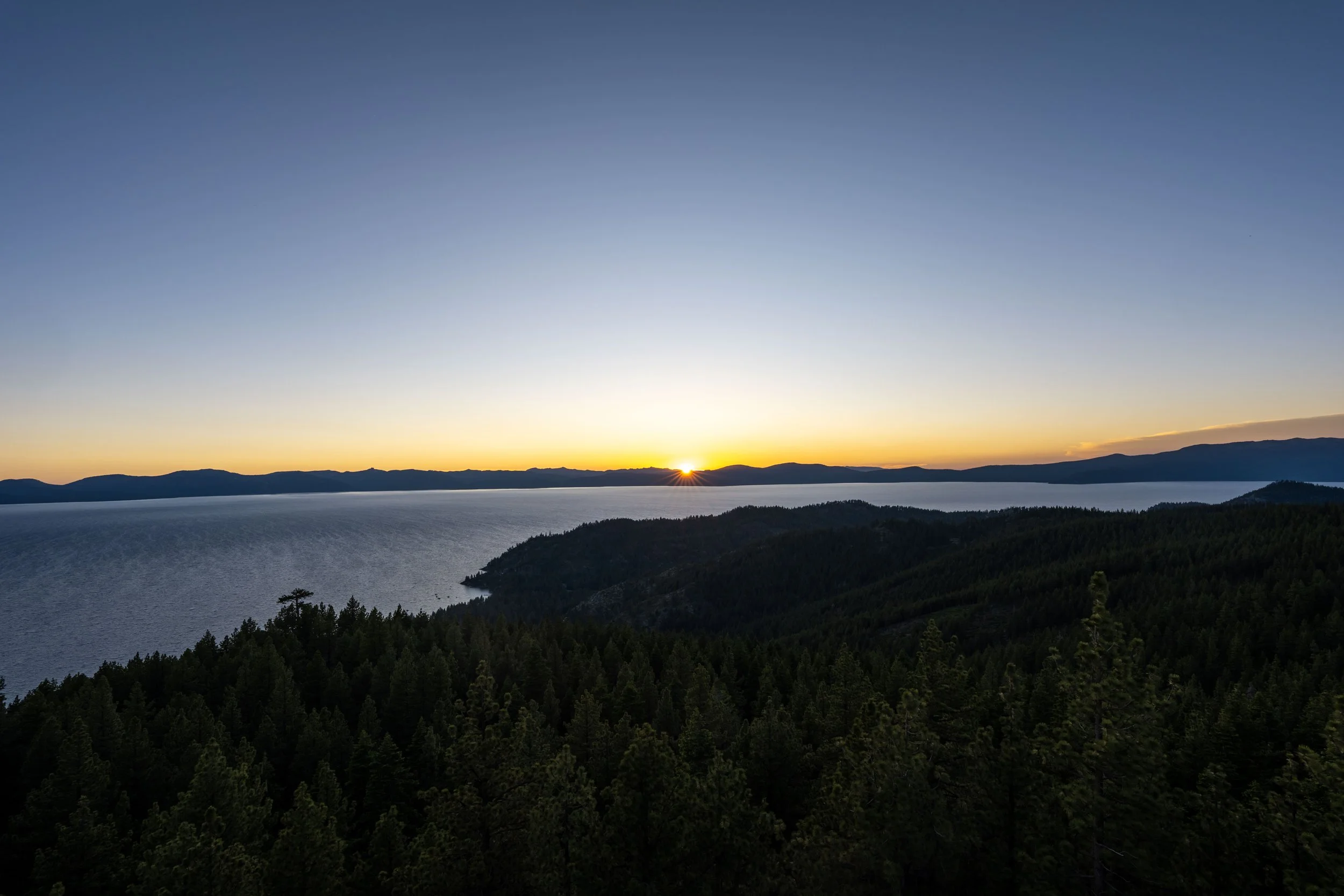 Captain Pomin Rock Trail Sunset Lake Tahoe Nevada