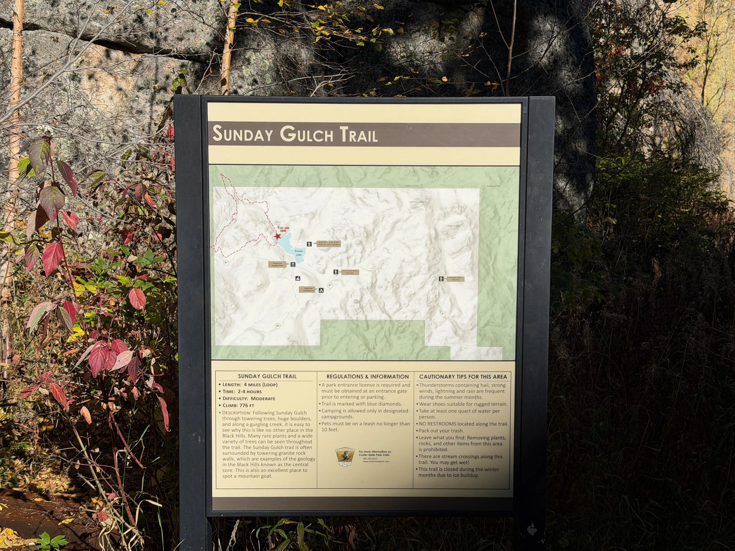 Sunday Gulch Trailhead Custer State Park Black Hills South Dakota