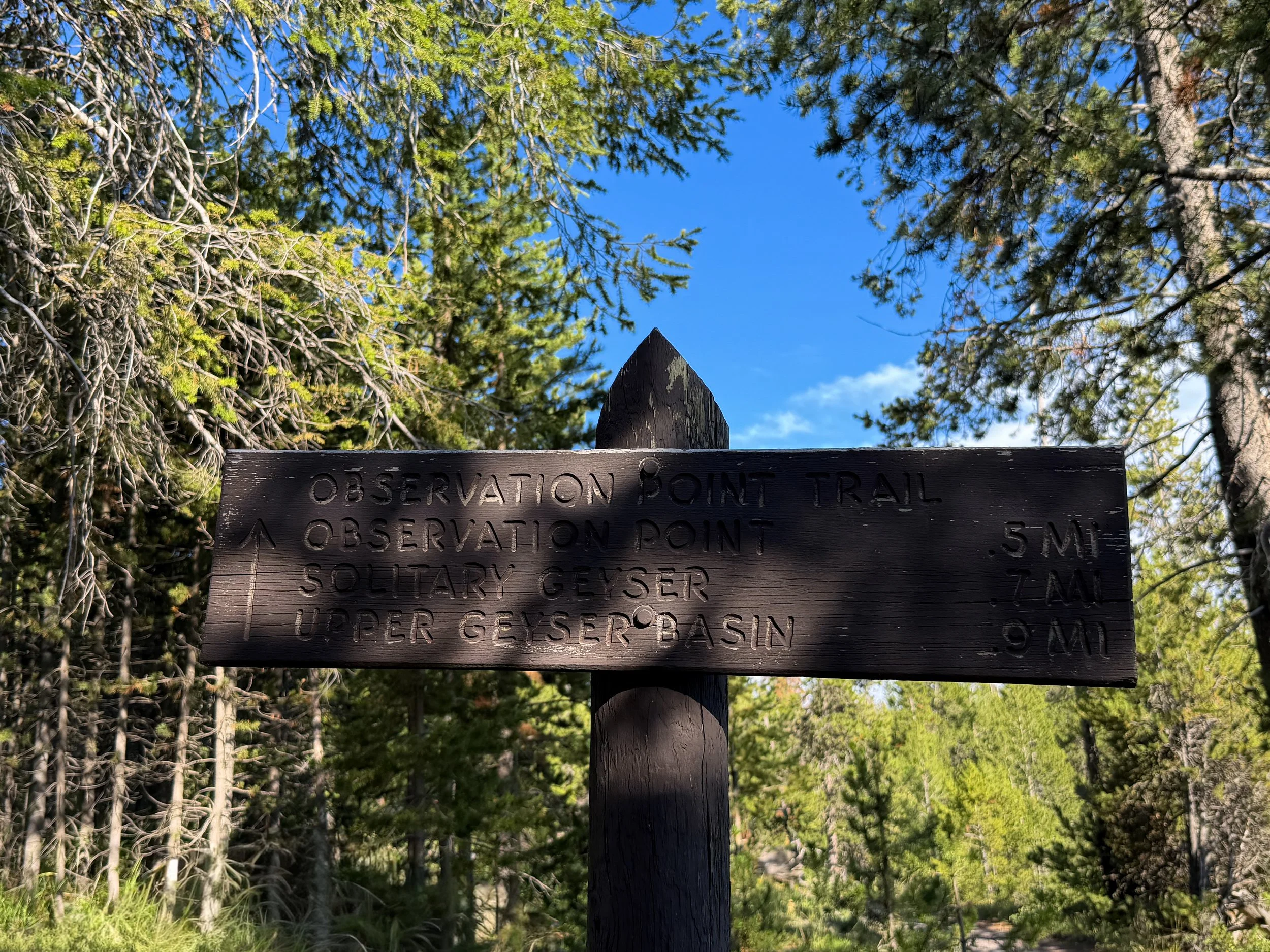 Observation Point Trailhead Yellowstone National Park Wyoming