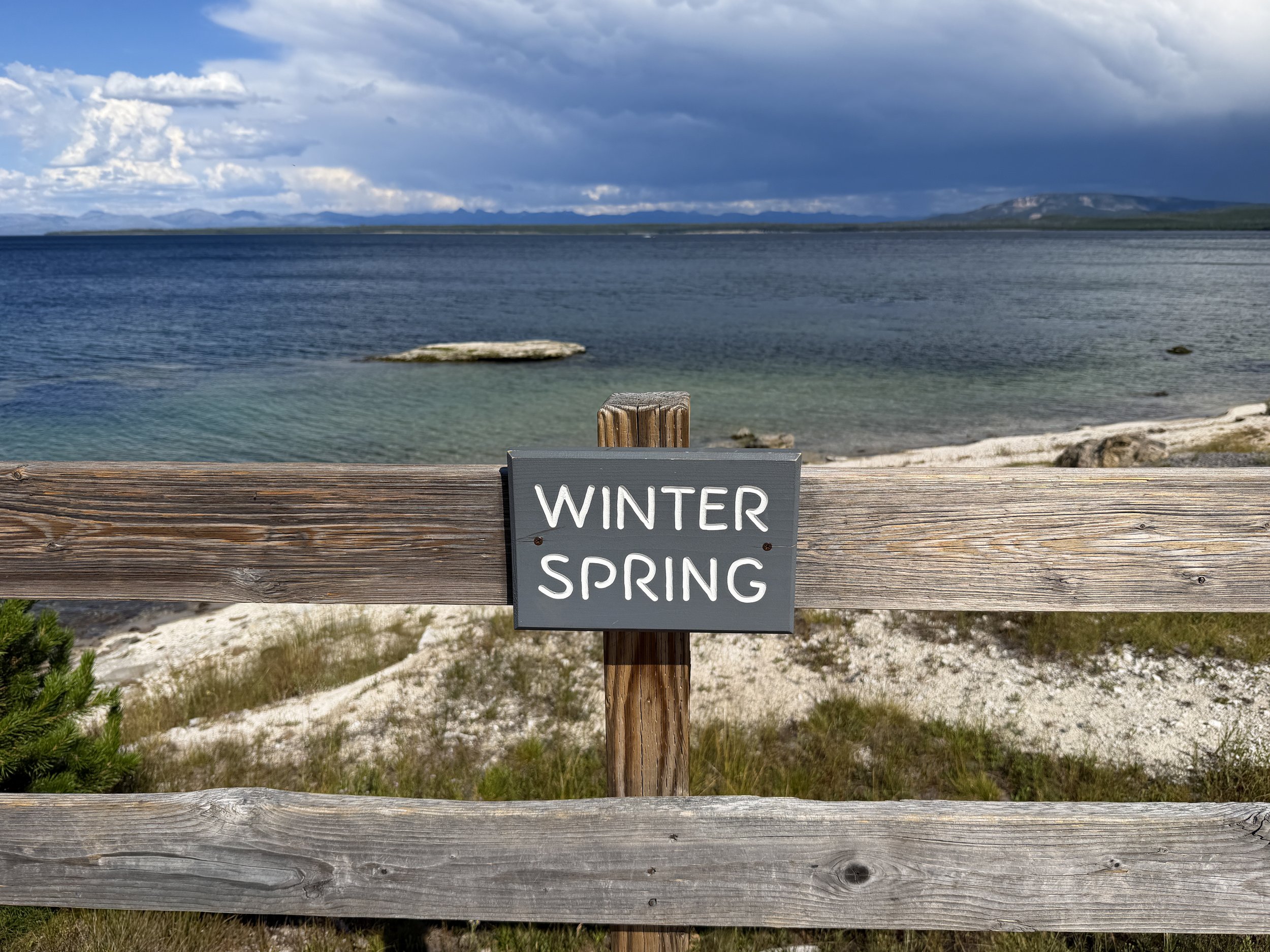Winter Spring West Thumb Geyser Basin Trail Yellowstone National Park Wyoming