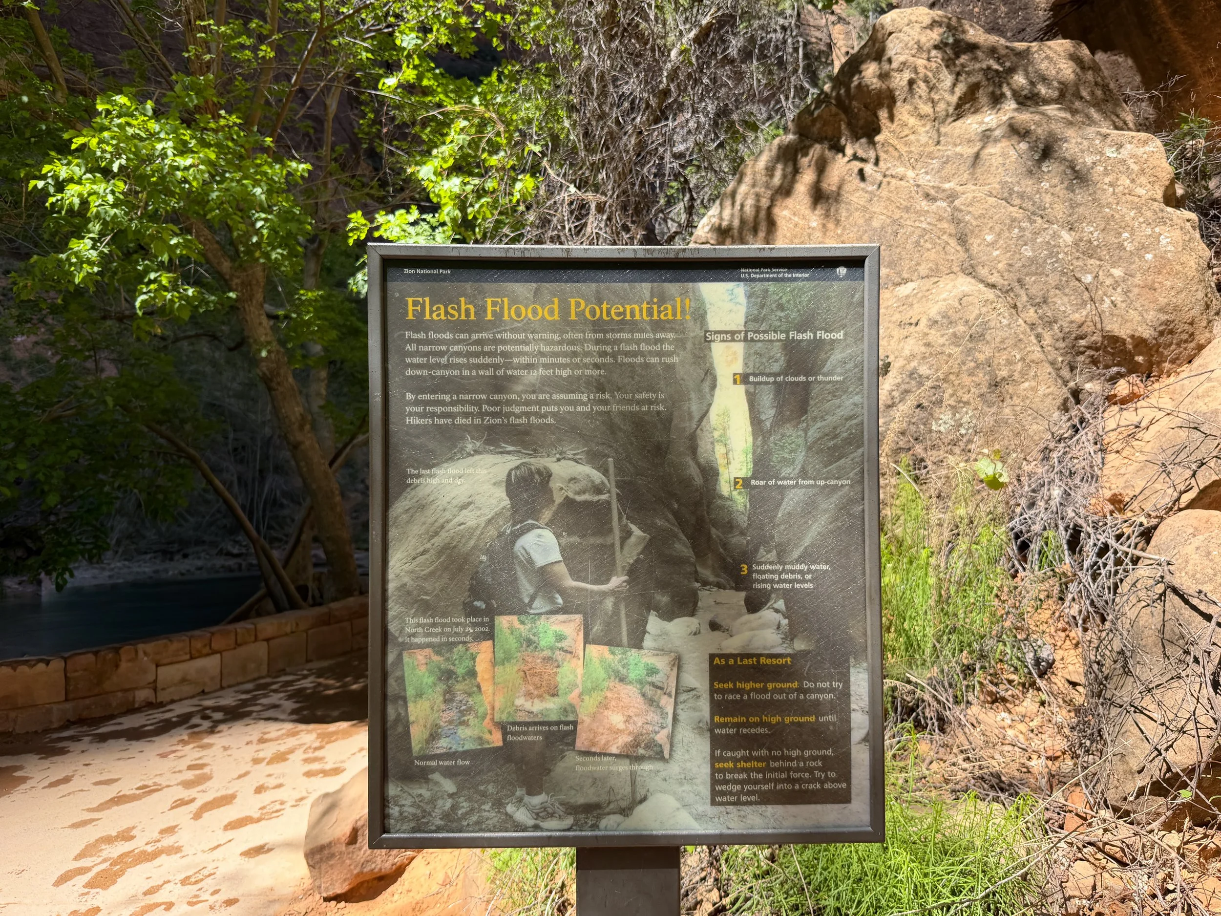 End of the Riverside Walk Zion National Park Utah