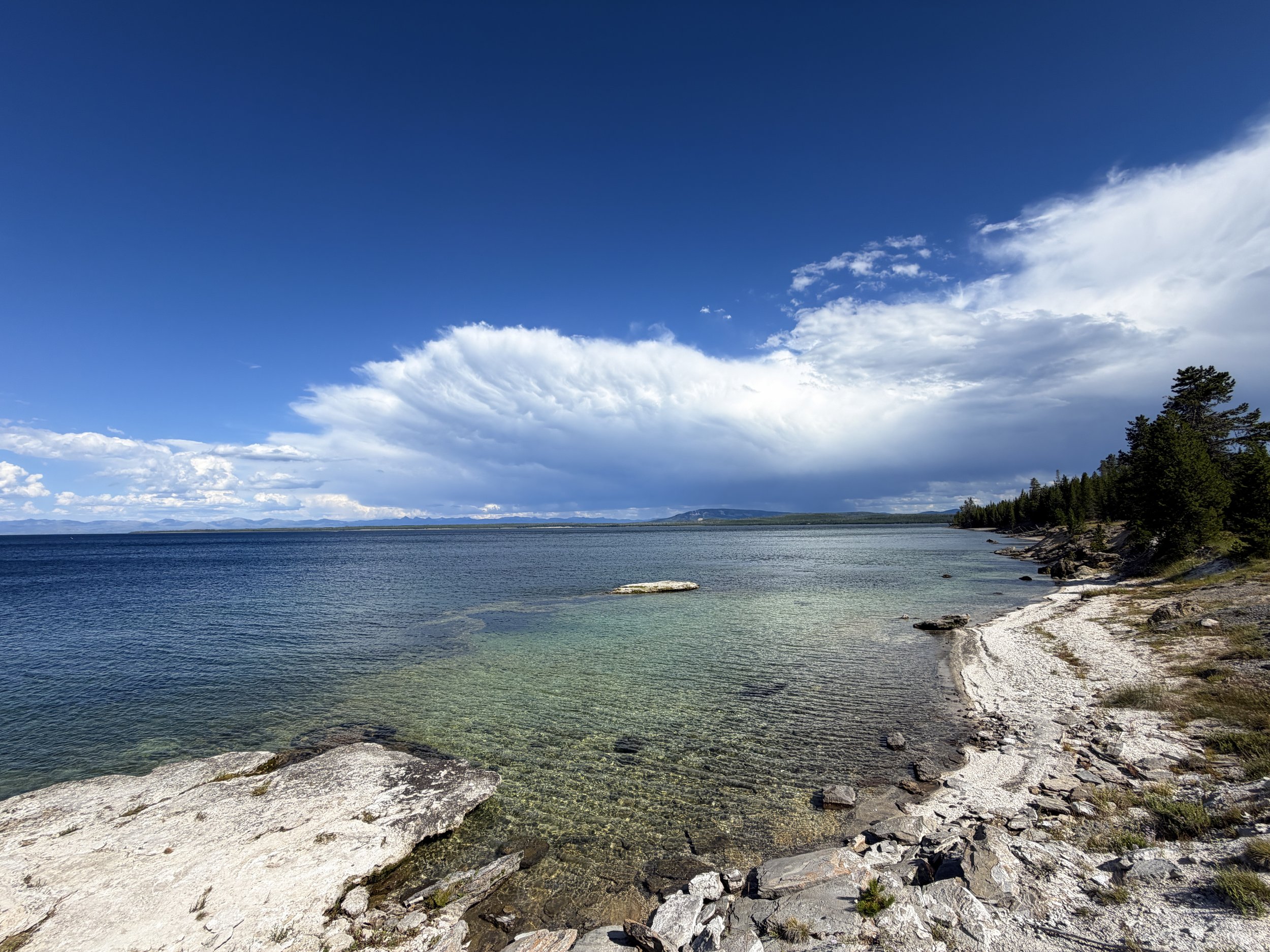 Winter Spring West Thumb Geyser Basin Trail Yellowstone National Park Wyoming