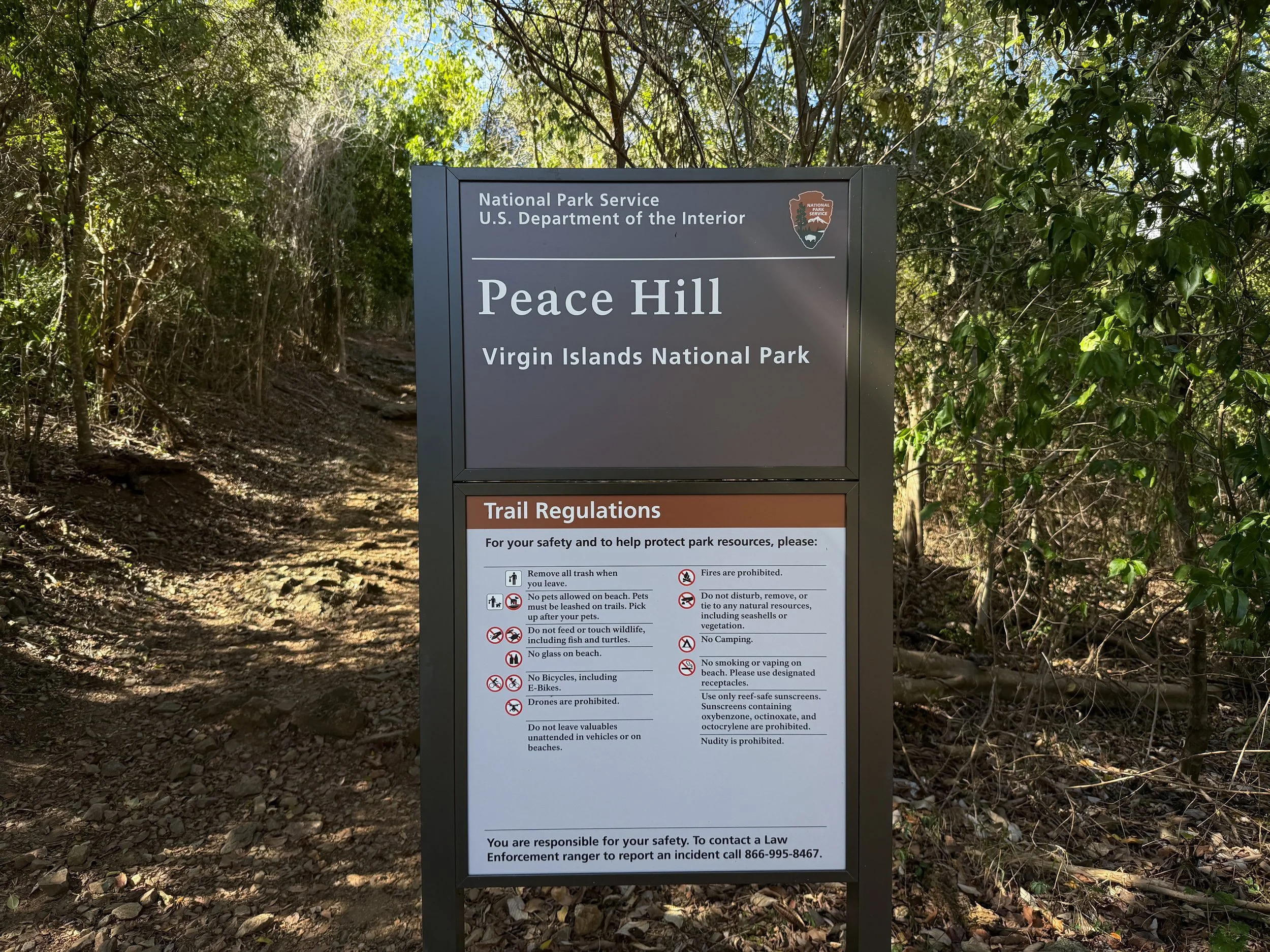Peace Hill Trailhead Virgin Islands National Park
