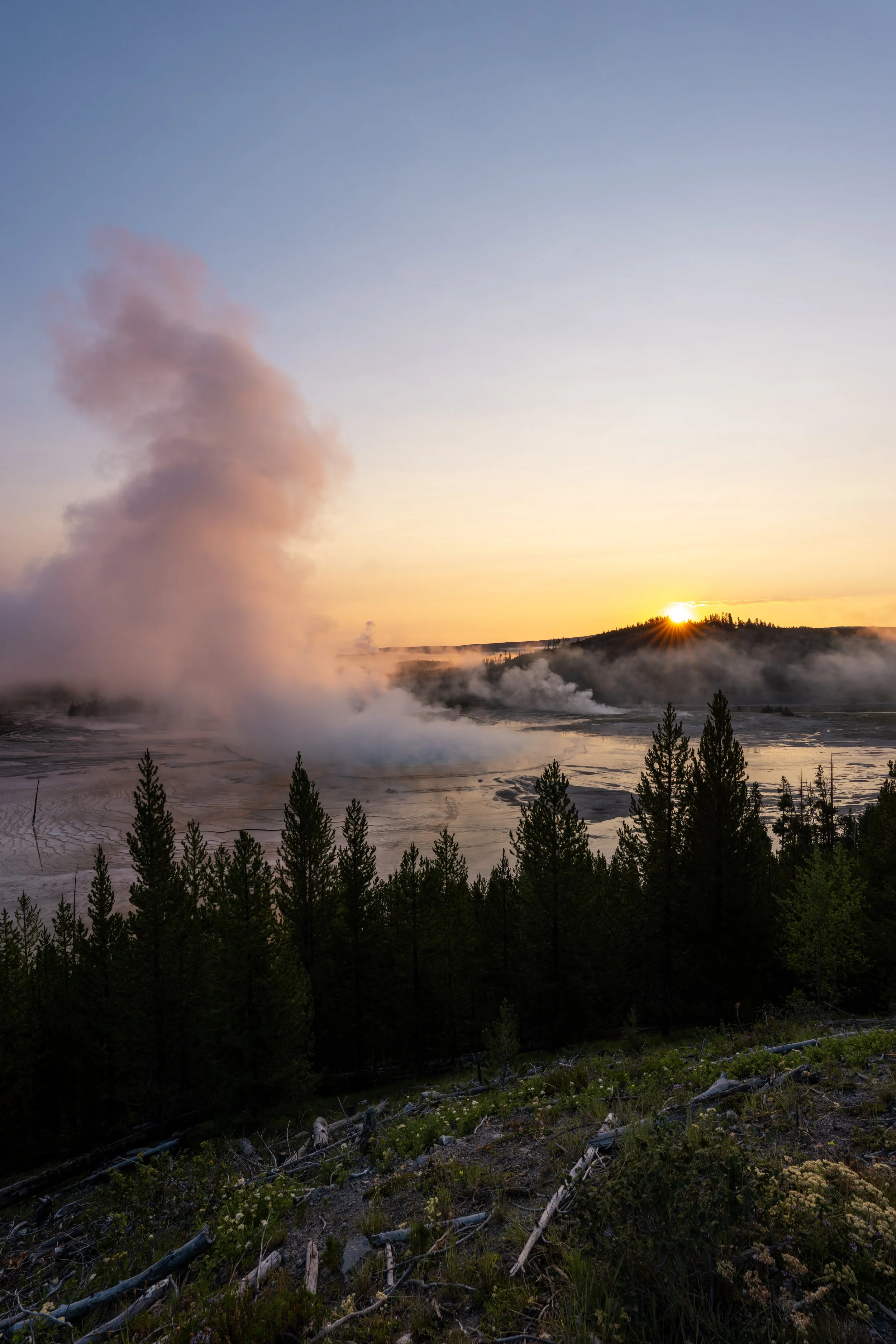 Hiking the Grand Prismatic Overlook Trail in Yellowstone National Park