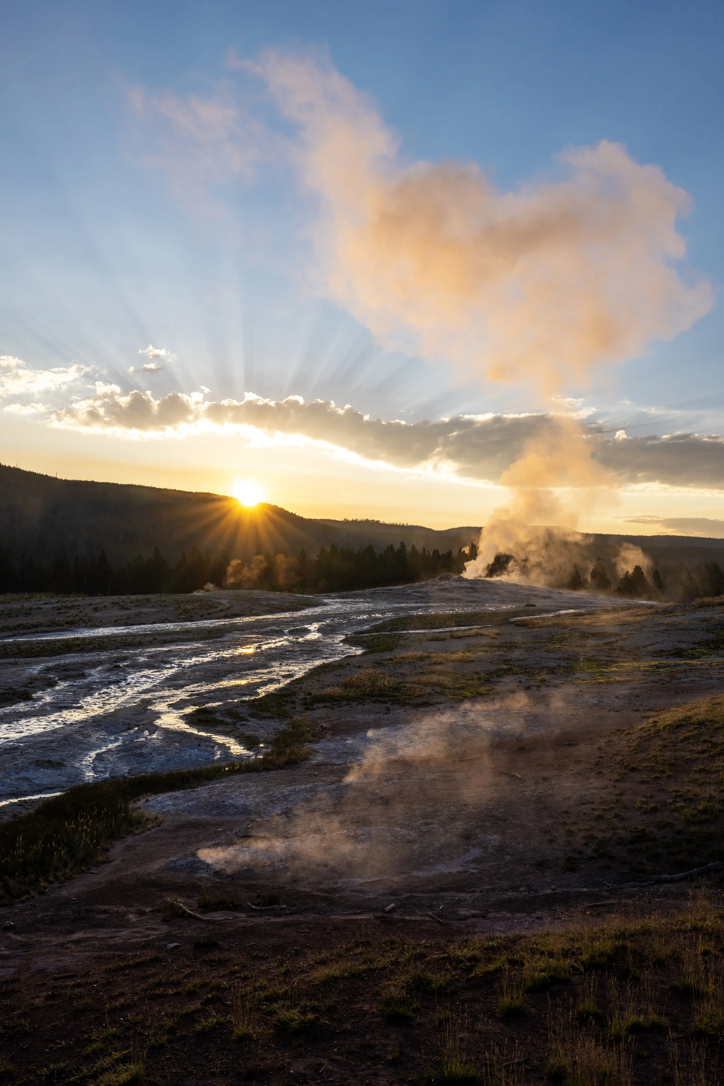 Hiking the Upper Geyser Hill Trail in Yellowstone National Park
