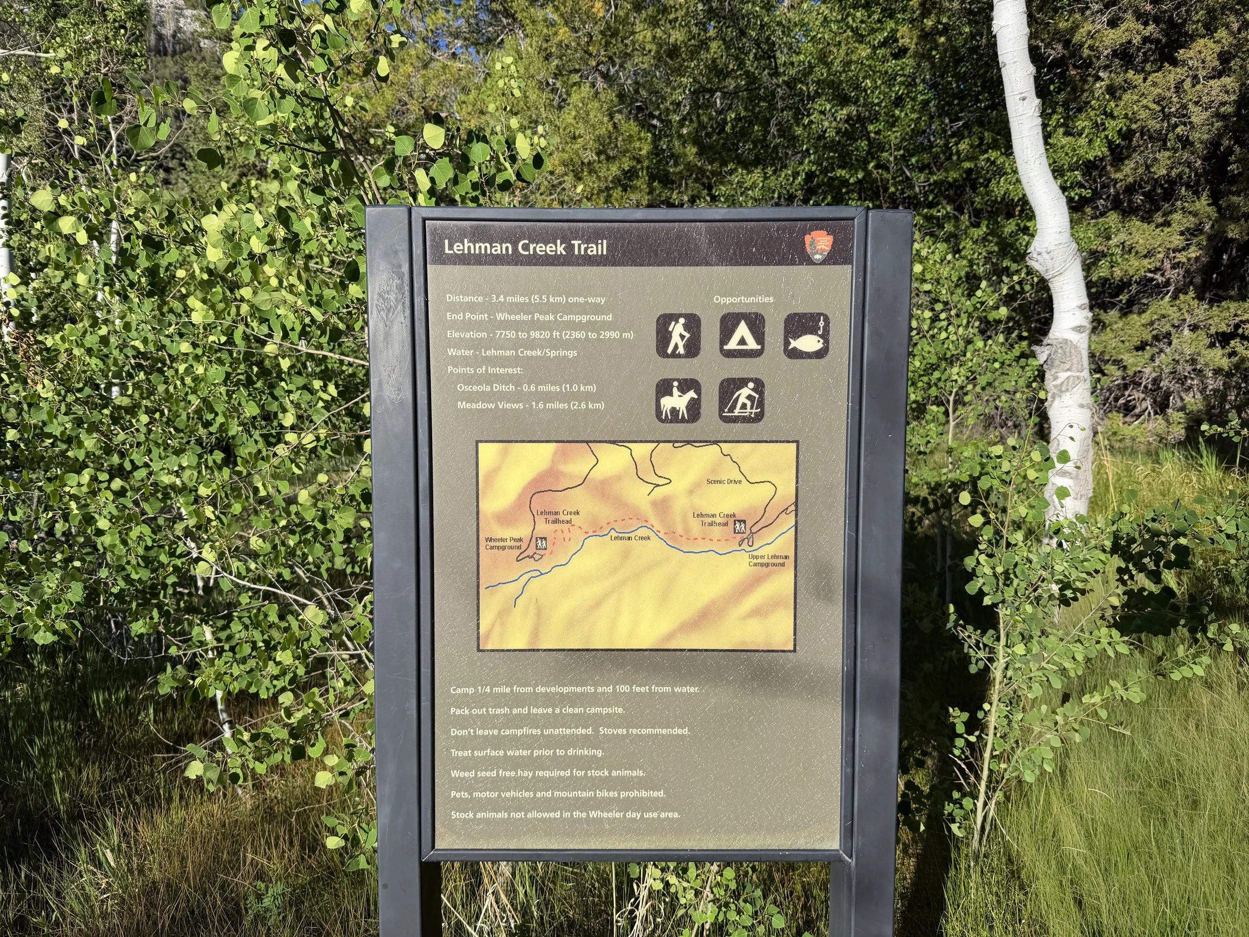 Lehman Creek Trailhead Great Basin National Park Nevada