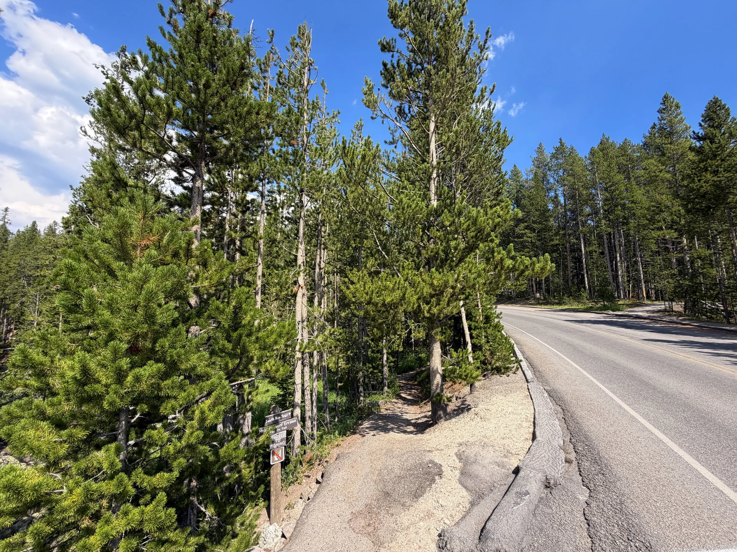 South Rim Trailhead Yellowstone National Park Wyoming