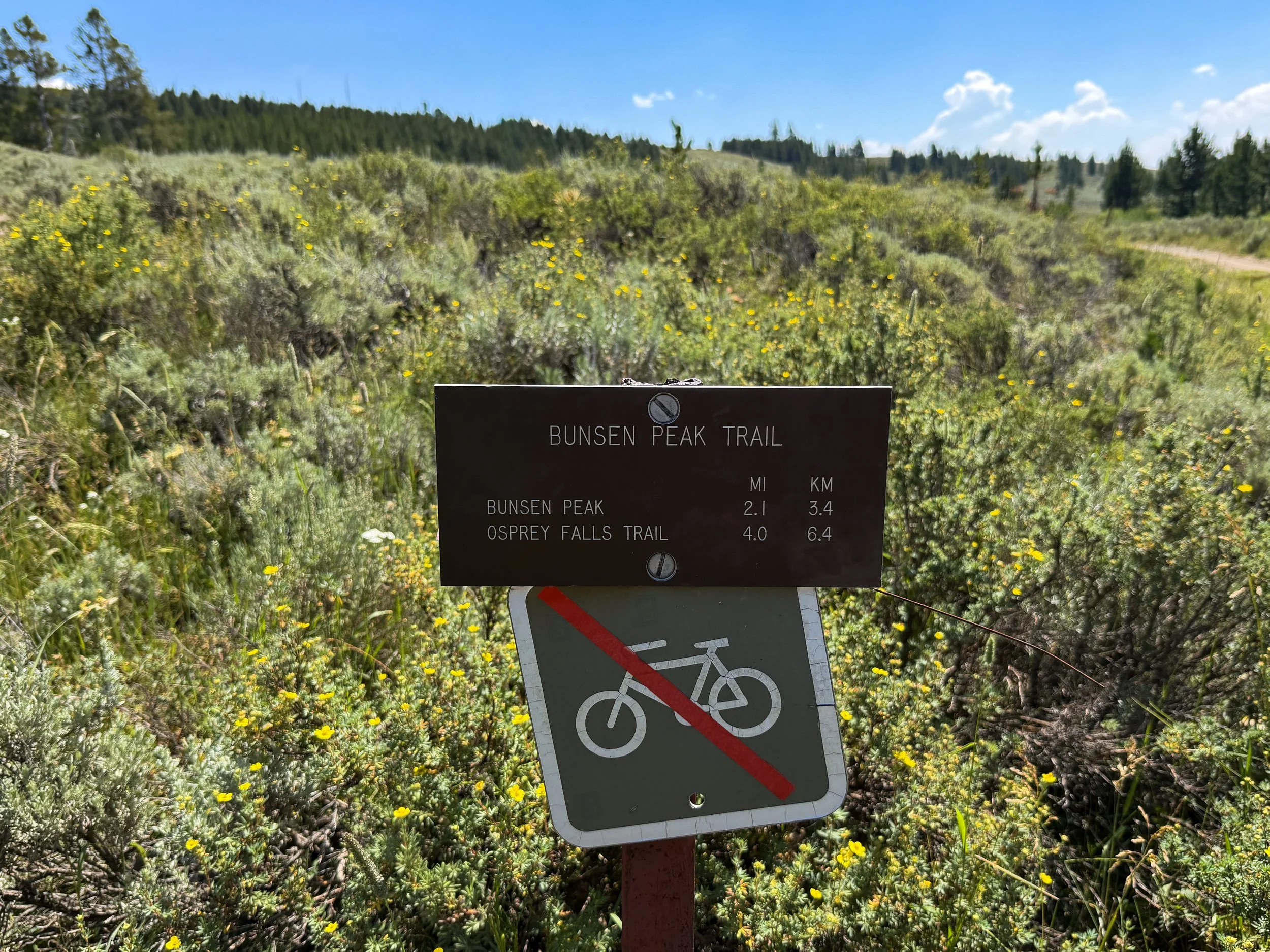Bunsen Peak Trailhead Yellowstone National Park Wyoming