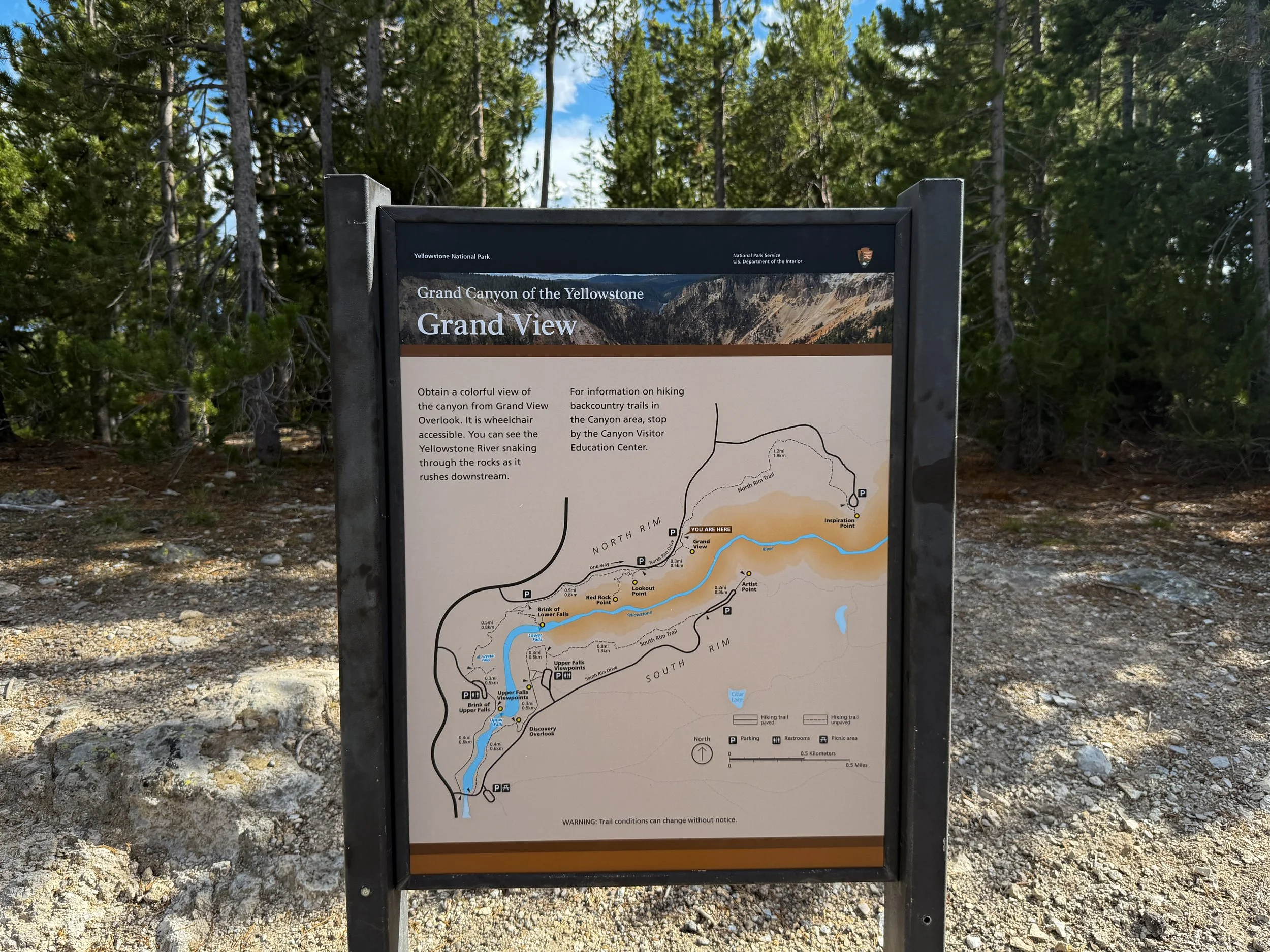 Grand View North Rim Trail Yellowstone National Park Wyoming