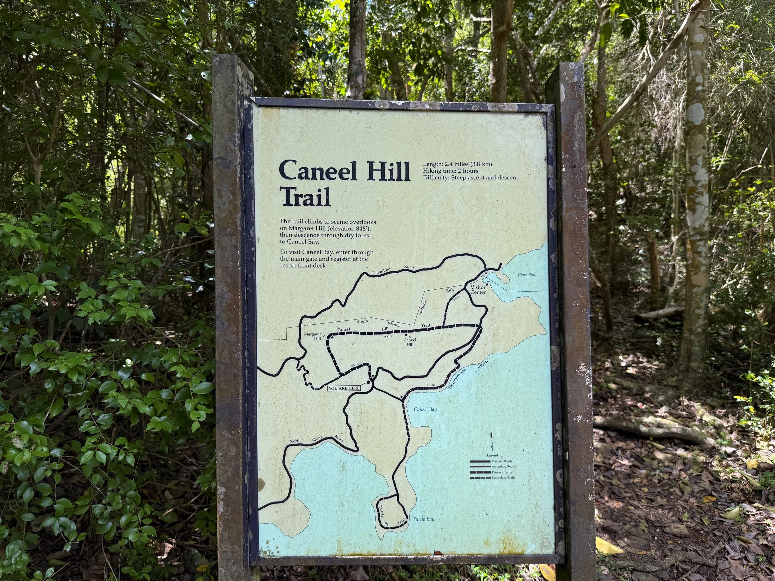 Caneel Hill Trailhead North Shore Road Virgin Islands National Park