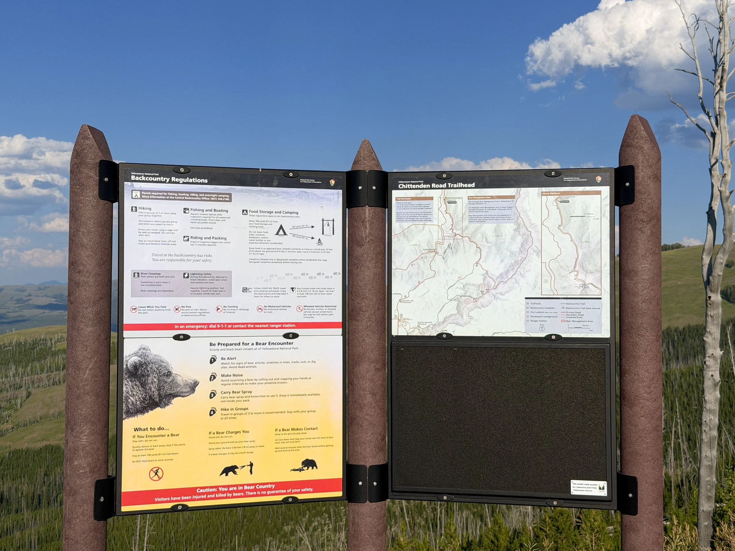 Mt. Washburn Trailhead via Chittenden Road Yellowstone National Park Wyoming