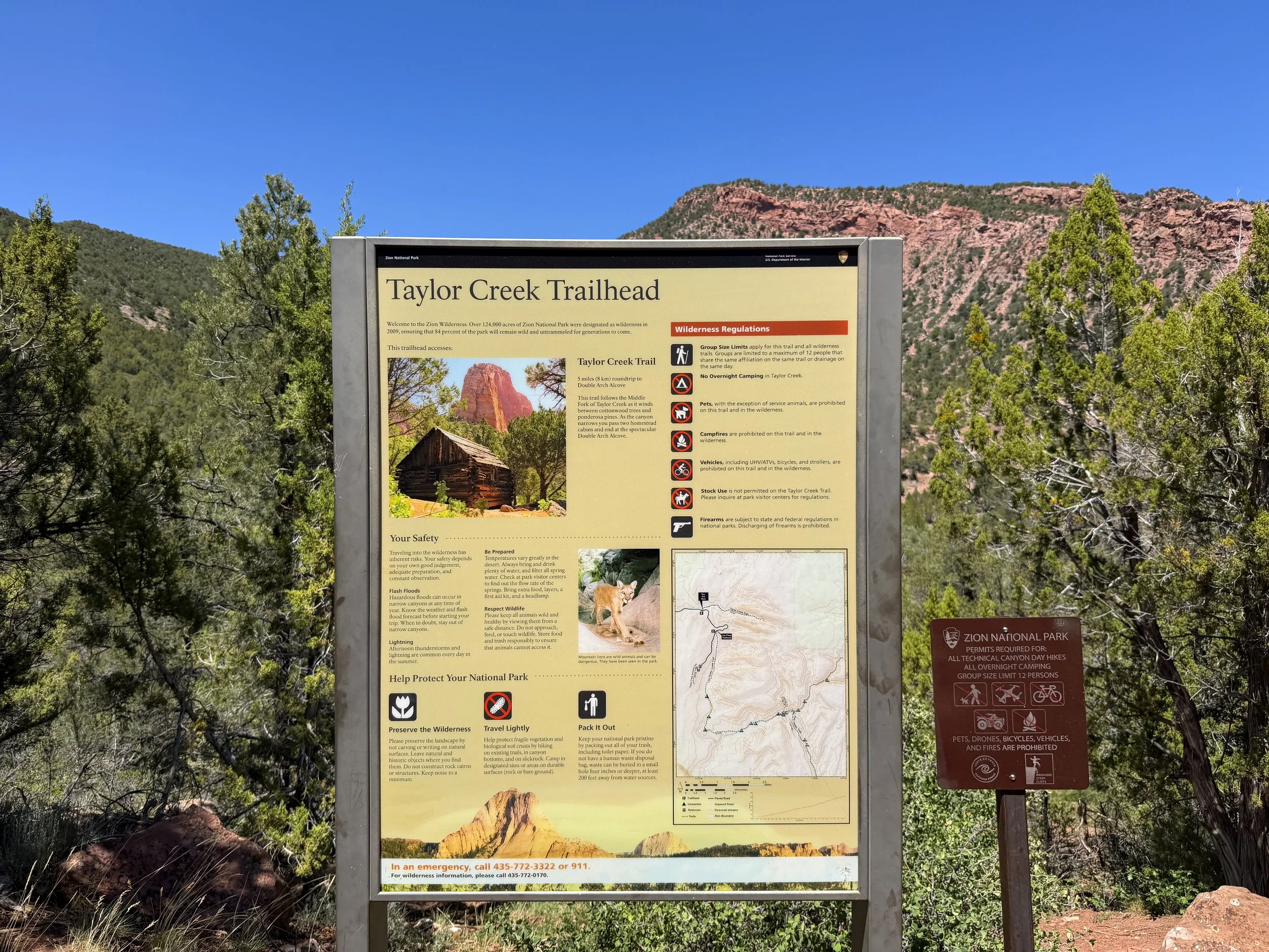 Taylor Creek Trailhead Zion National Park Utah
