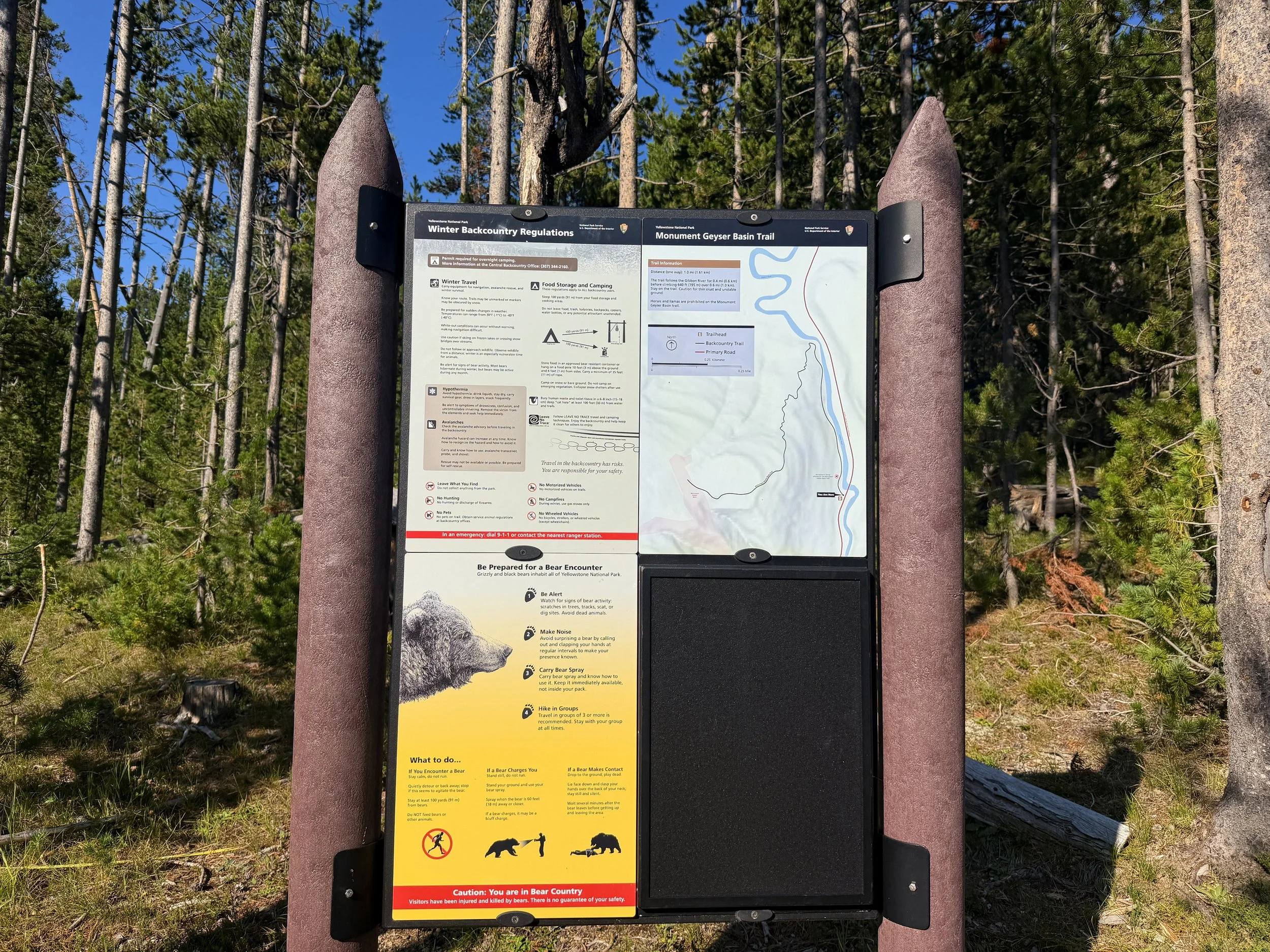 Monument Geyser Basin Trailhead Yellowstone National Park Wyoming