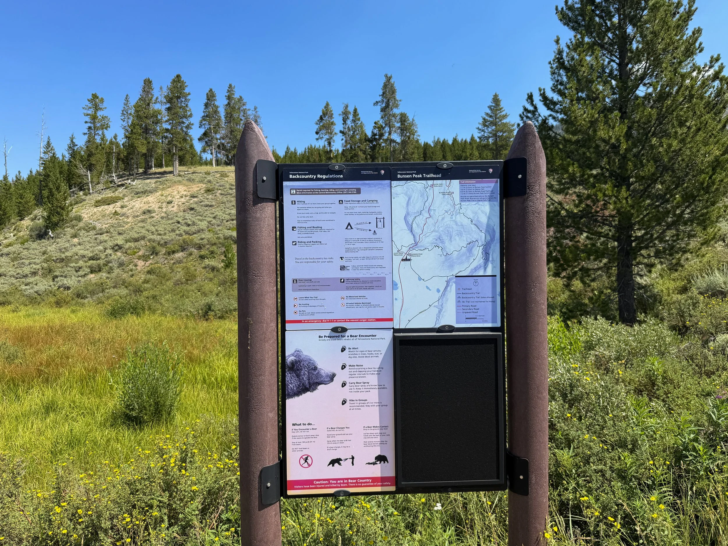Bunsen Peak Trailhead Yellowstone National Park Wyoming