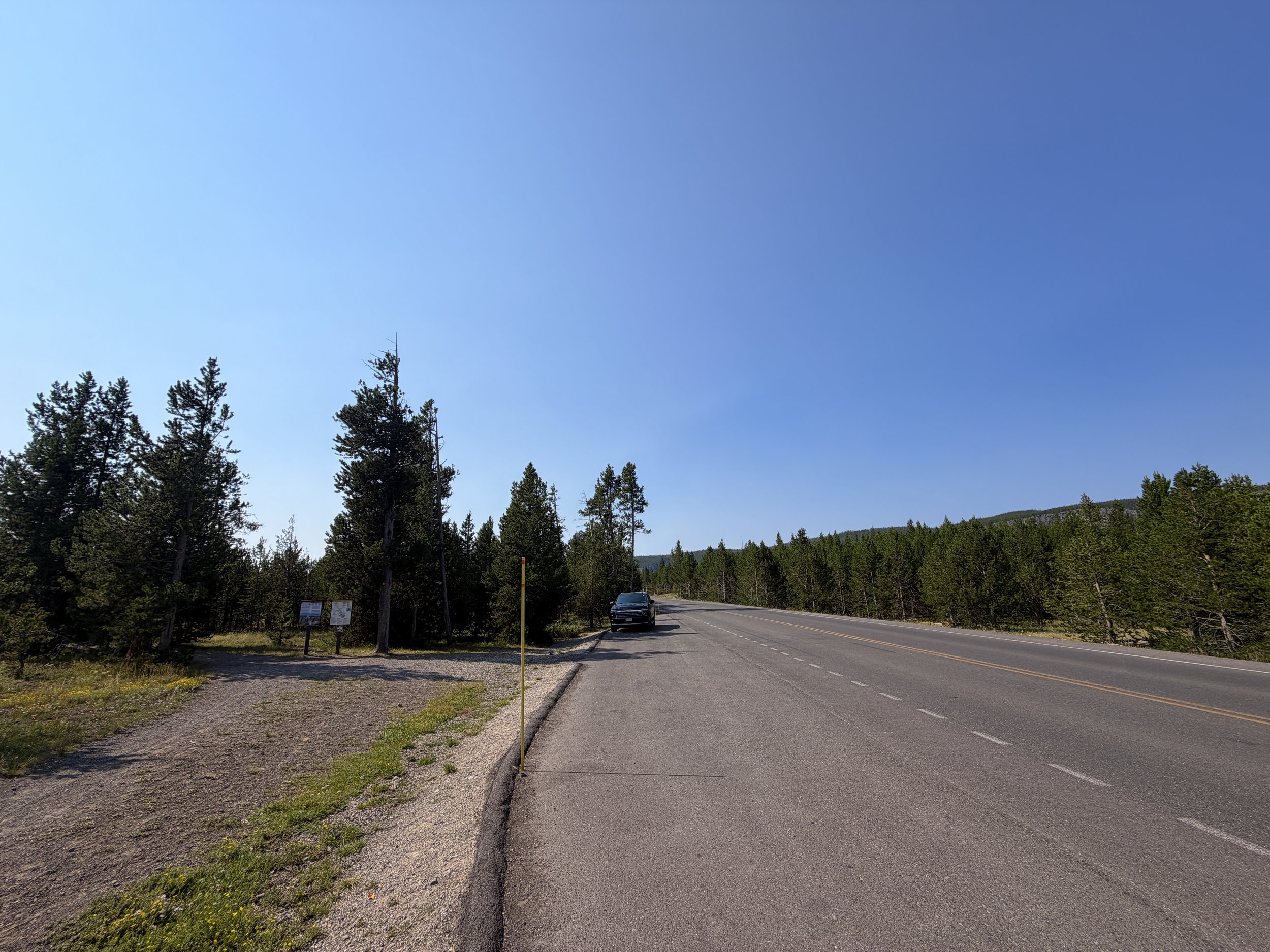 Mystic Falls Trailhead Parking Yellowstone National Park Wyoming