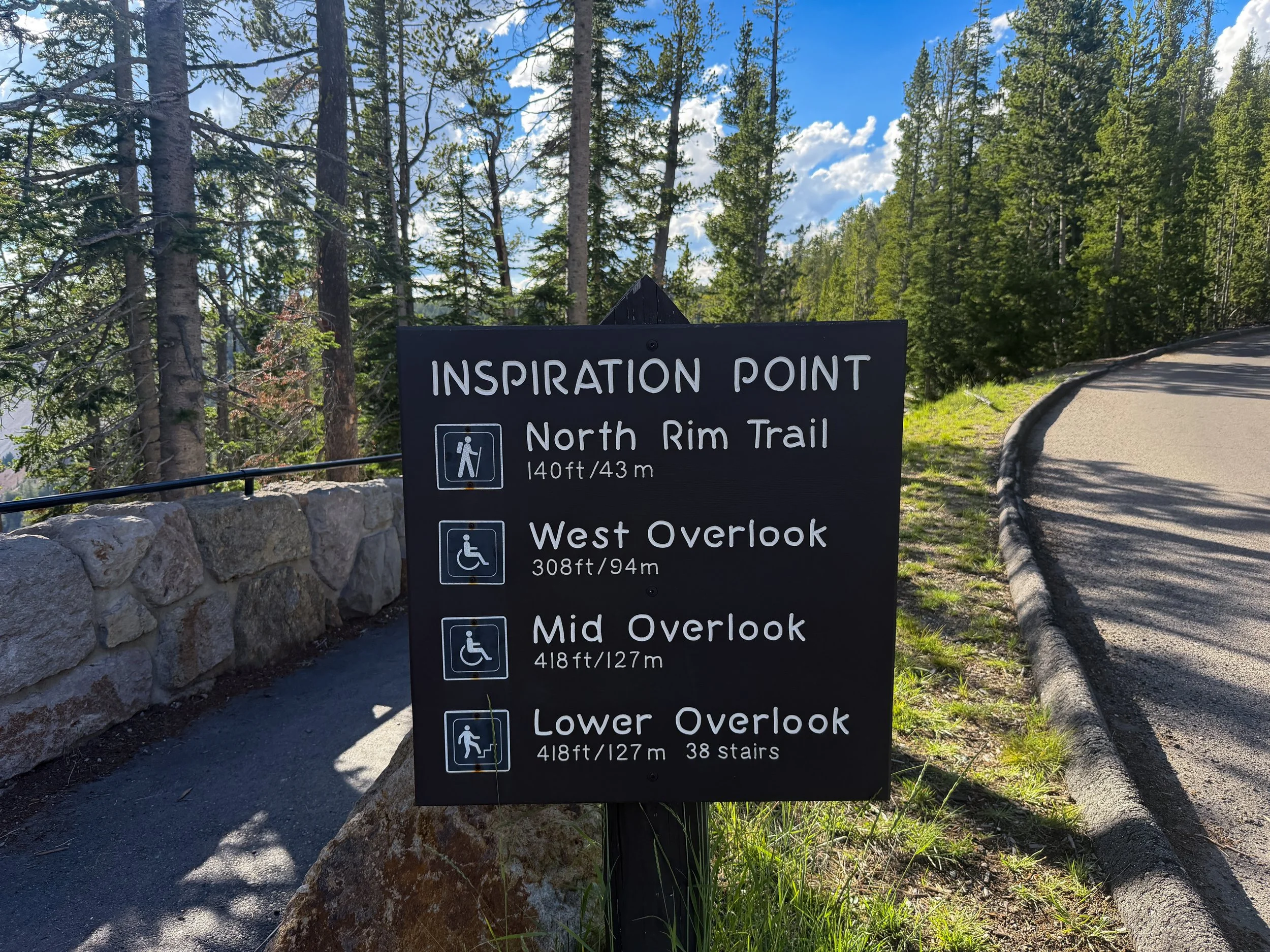 Inspiration Point North Rim Trailhead Yellowstone National Park Wyoming