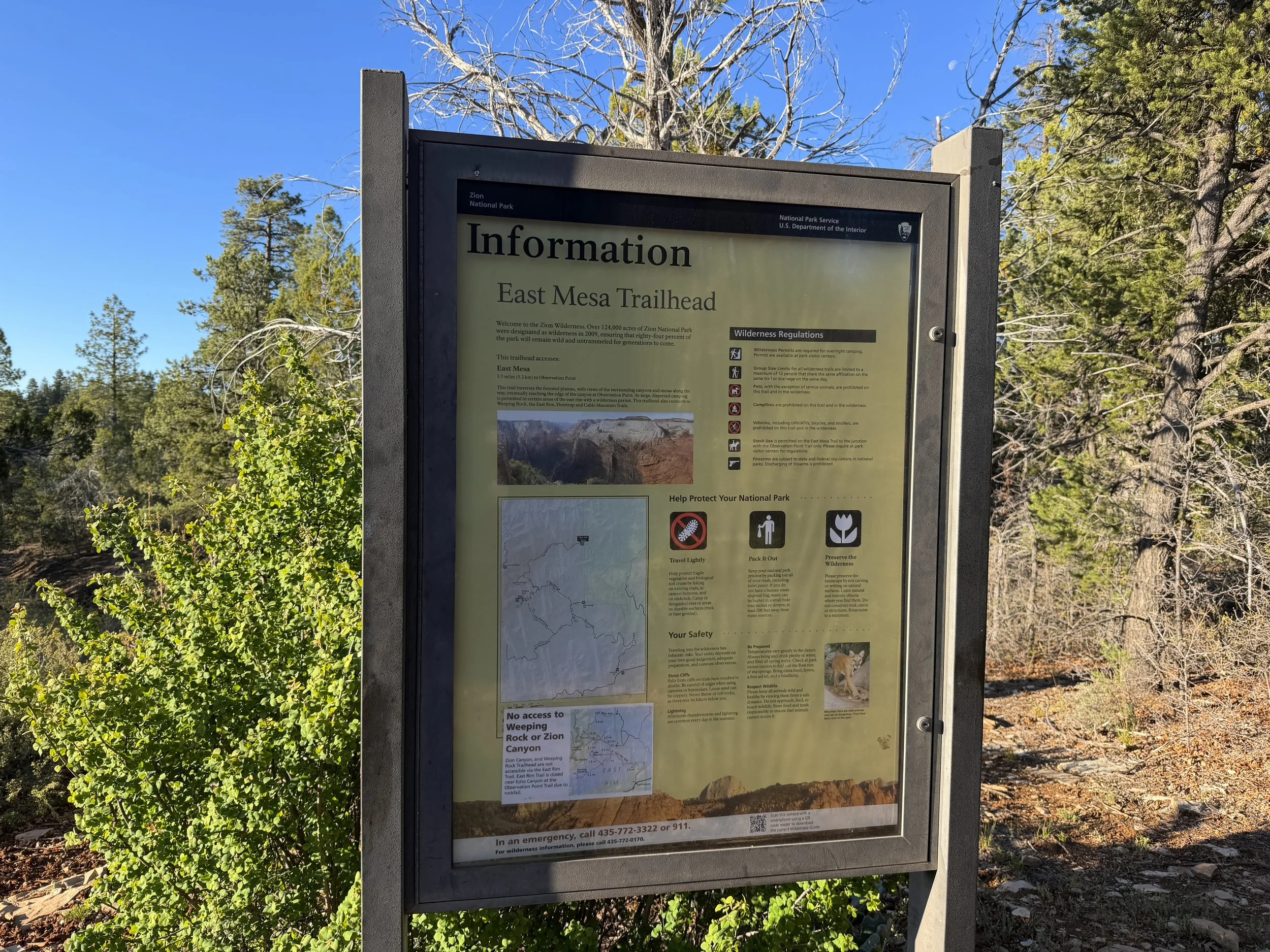 Observation Point Trailhead Zion National Park Utah