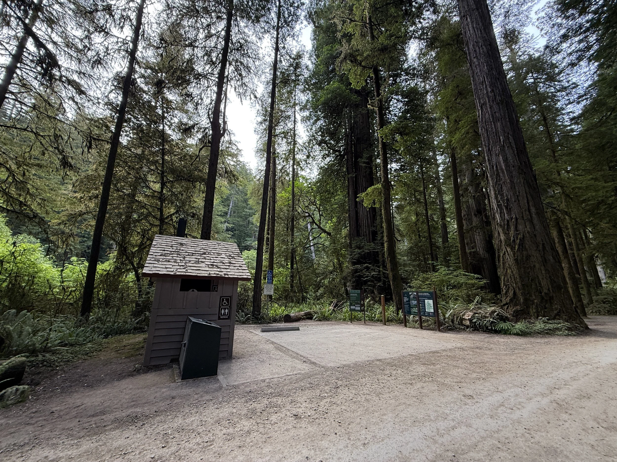 Grove of the Titans Trailhead Parking Jedediah Smith Redwoods State Park California