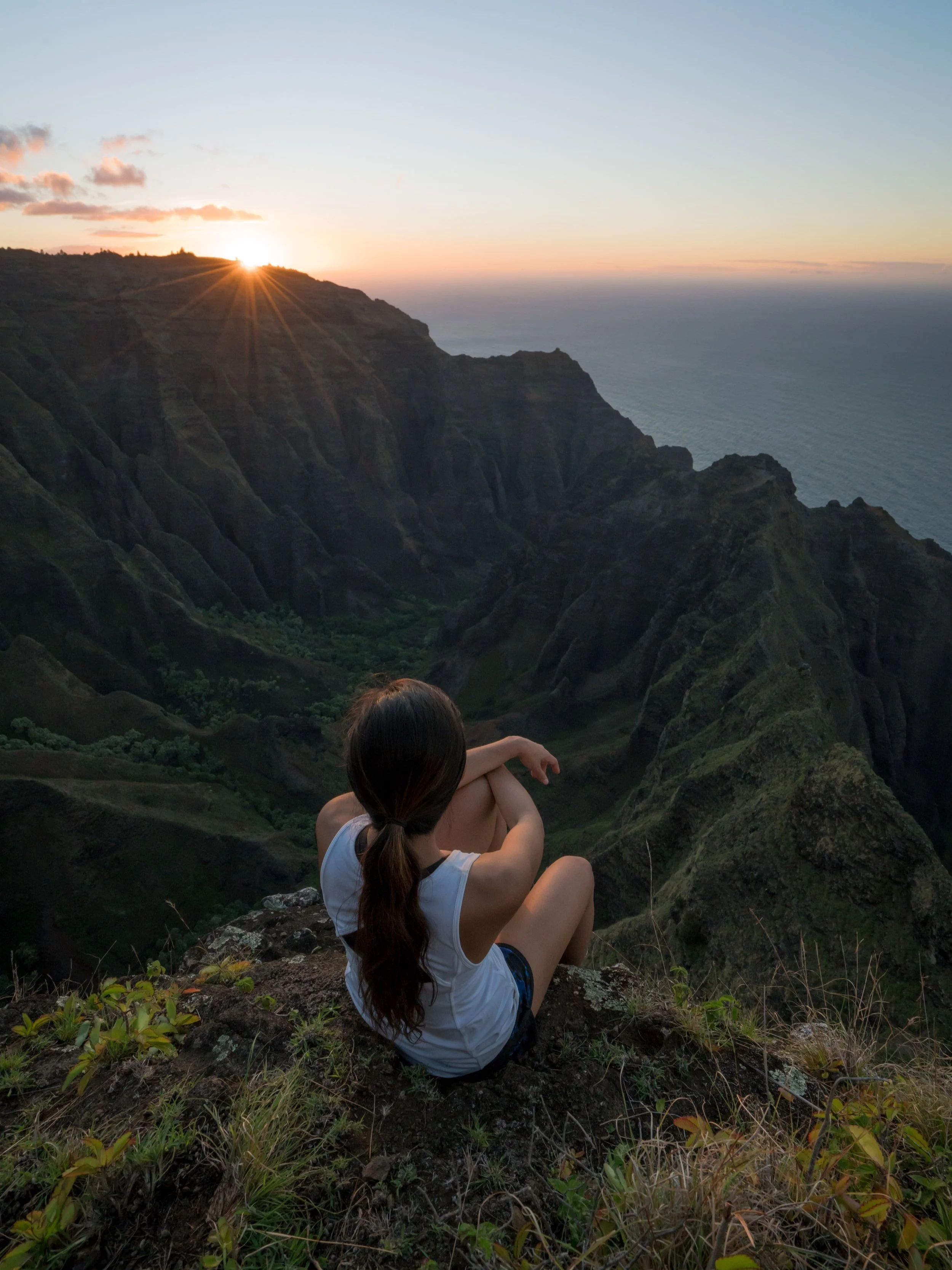 Awaawapuhi Trail Sunset Kauai Hawaii