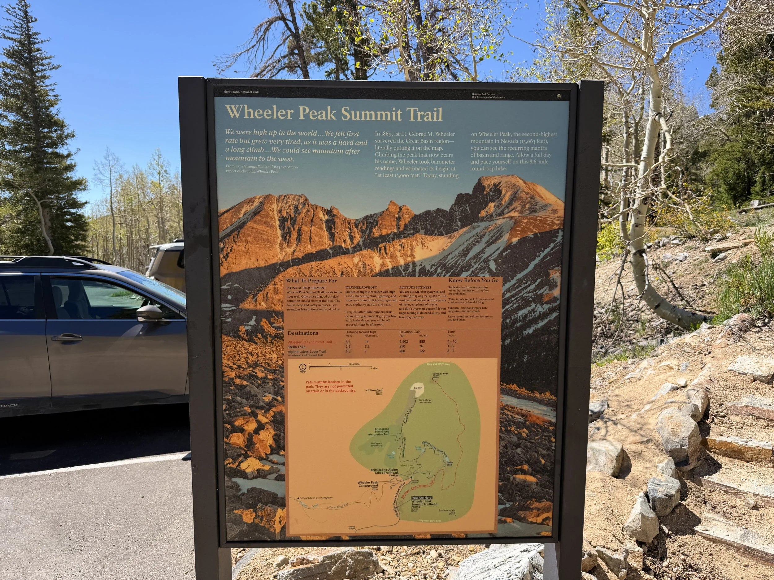 Wheeler Peak Summit Trailhead Great Basin National Park Nevada