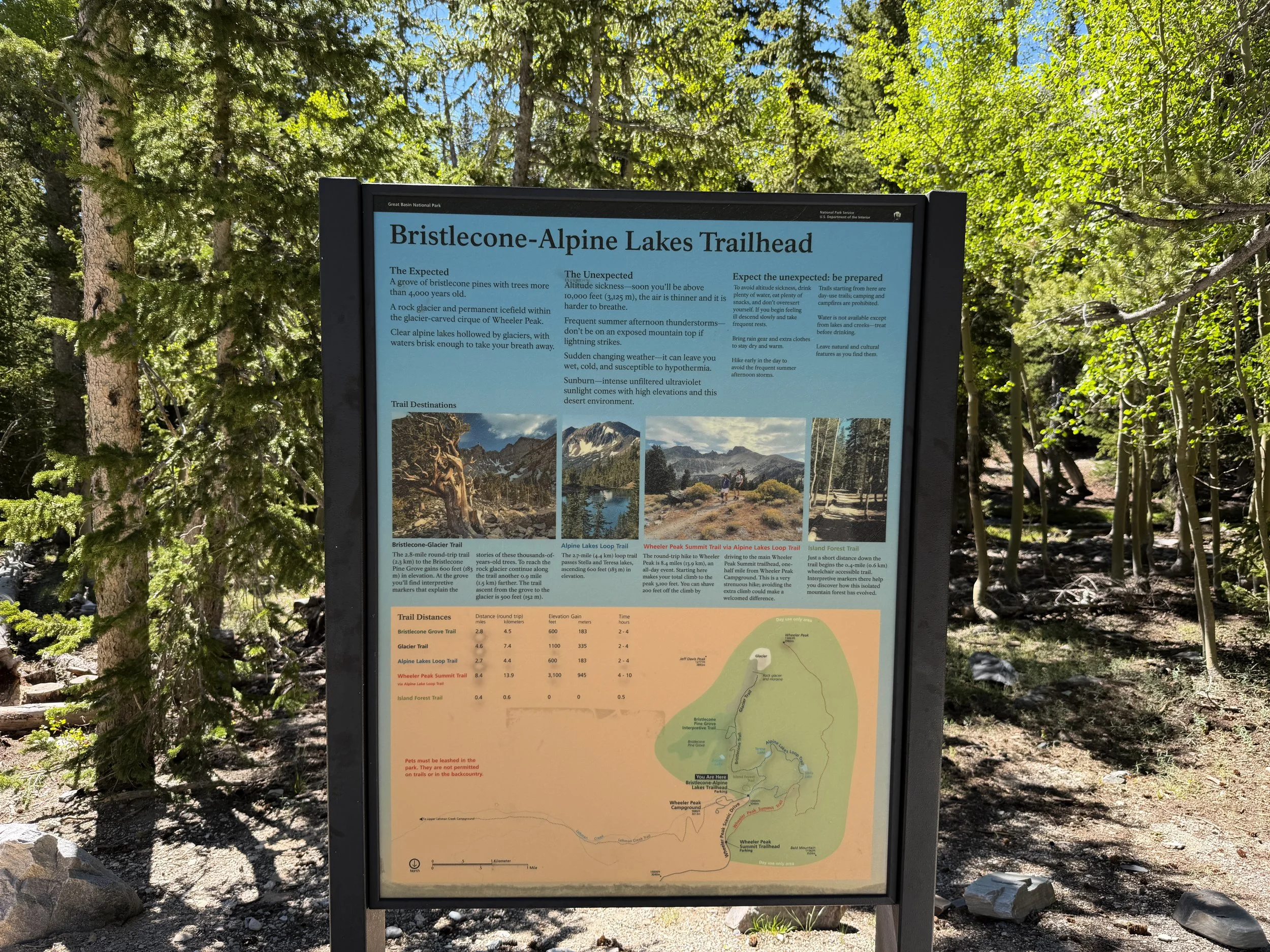Alpine Lakes Loop Trailhead Great Basin National Park Nevada
