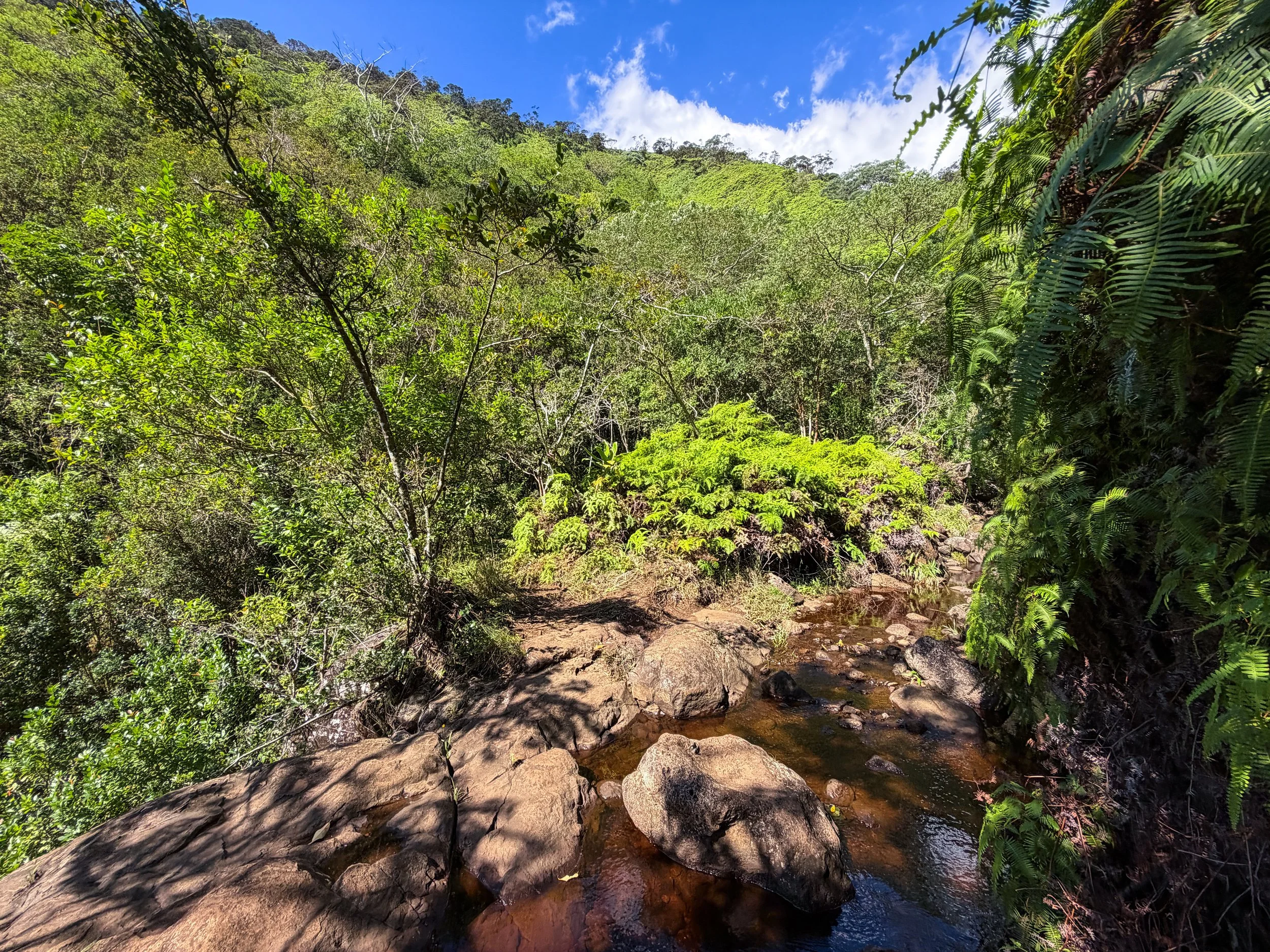 Top of Second Waterfall Kaau Crater Trail Oahu Hawaii