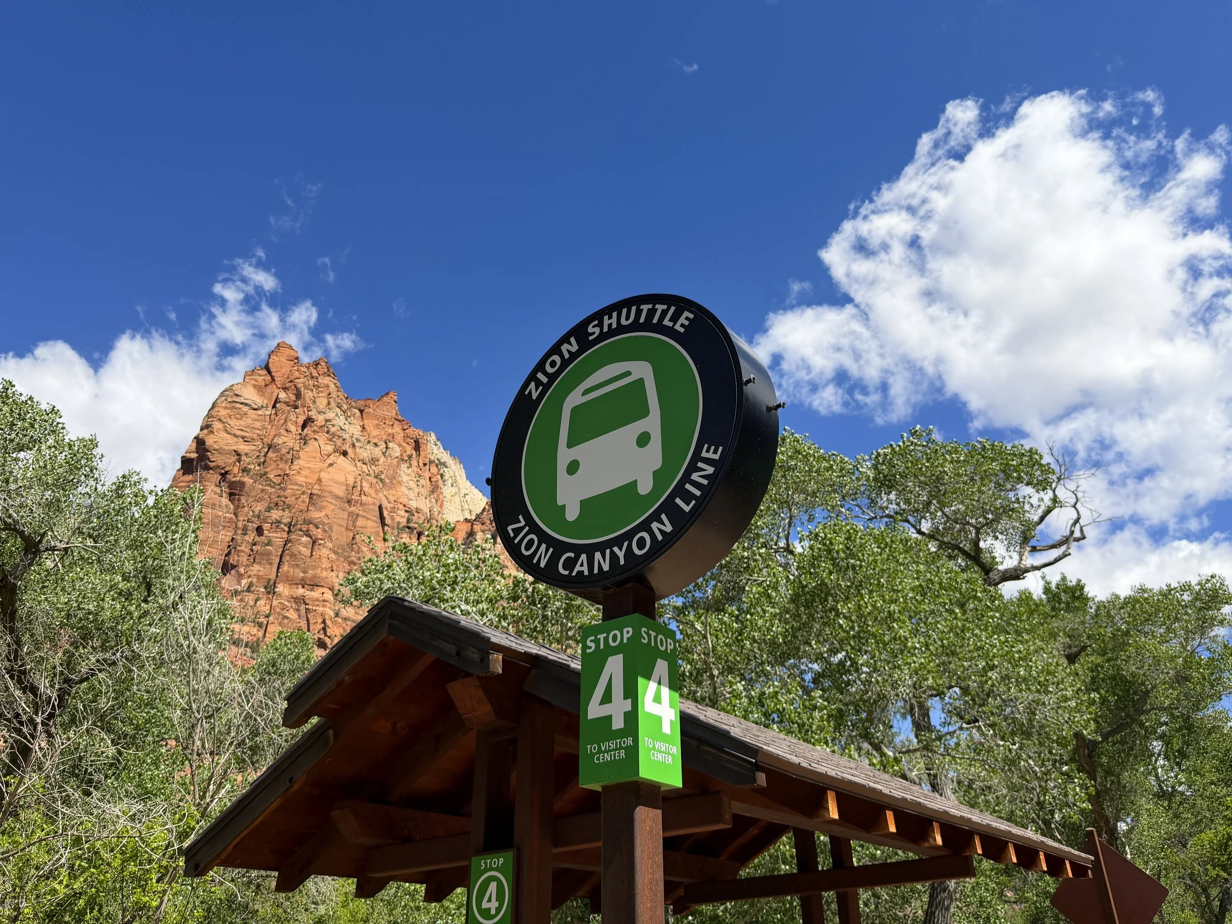 Sand Bench Trail Shuttle Stop Zion National Park Utah