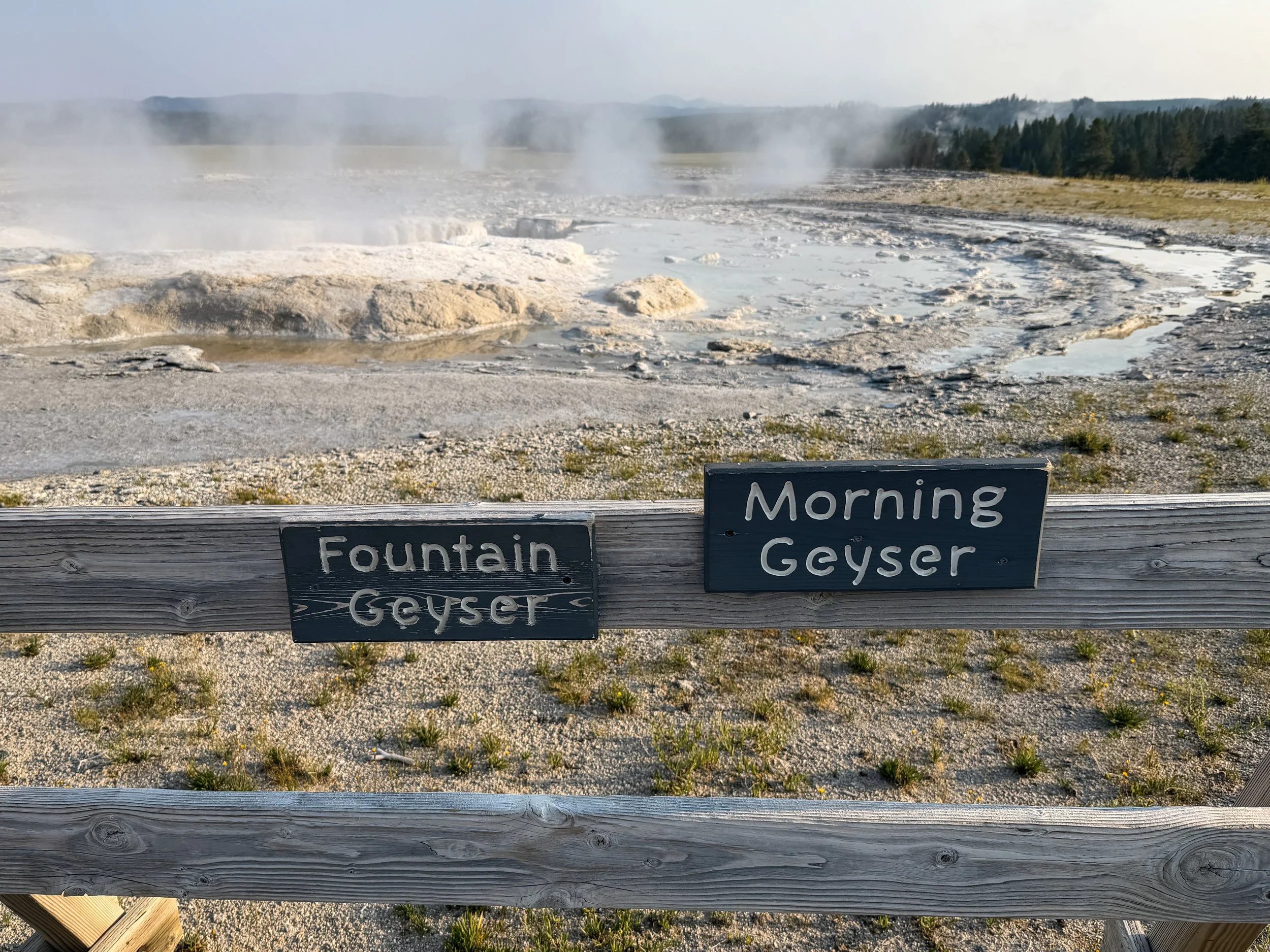 Morning Geyser Fountain Paint Pot Trail Yellowstone National Park Wyoming