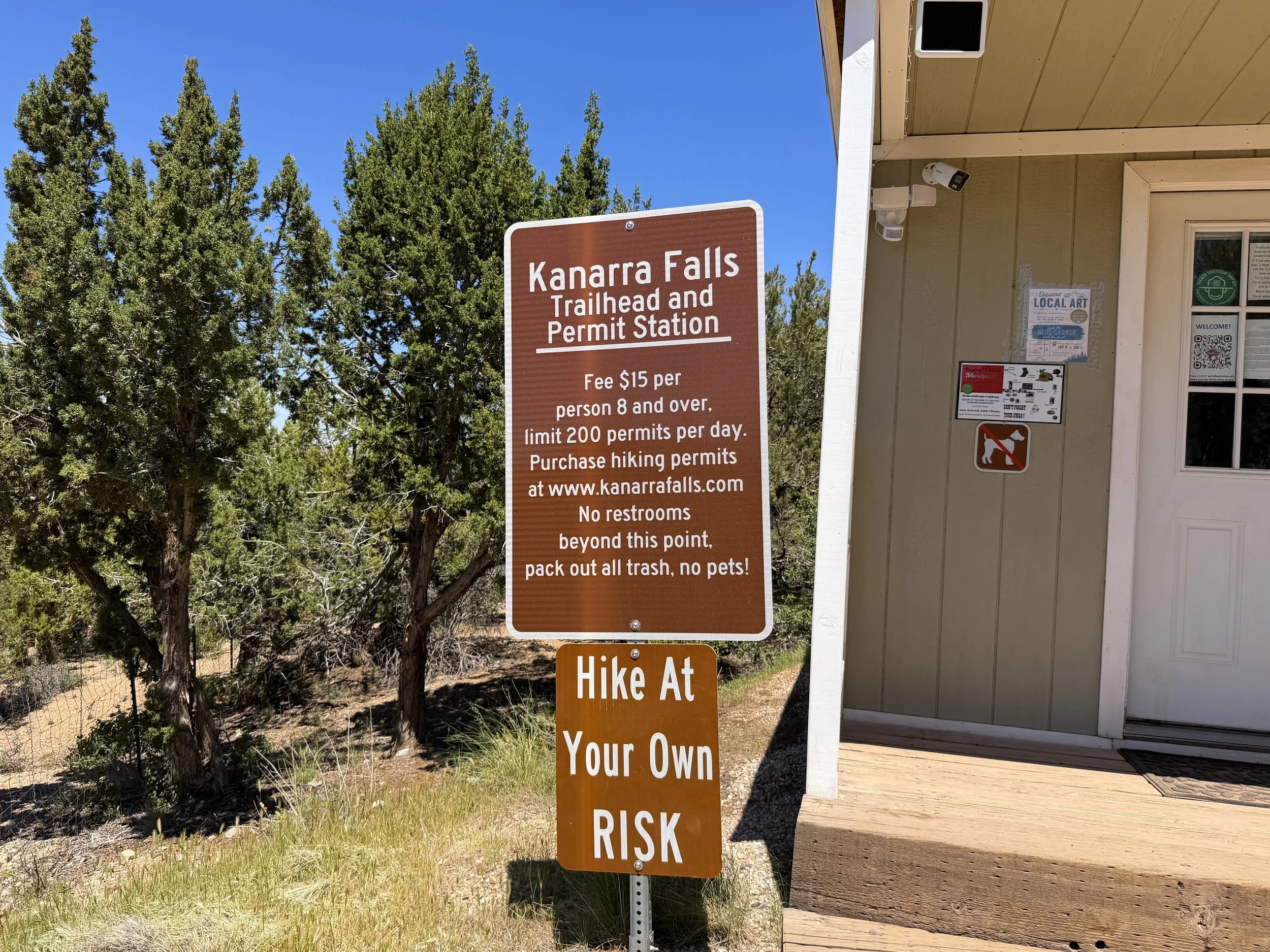Kanarra Falls Permit Station Kanarraville Utah