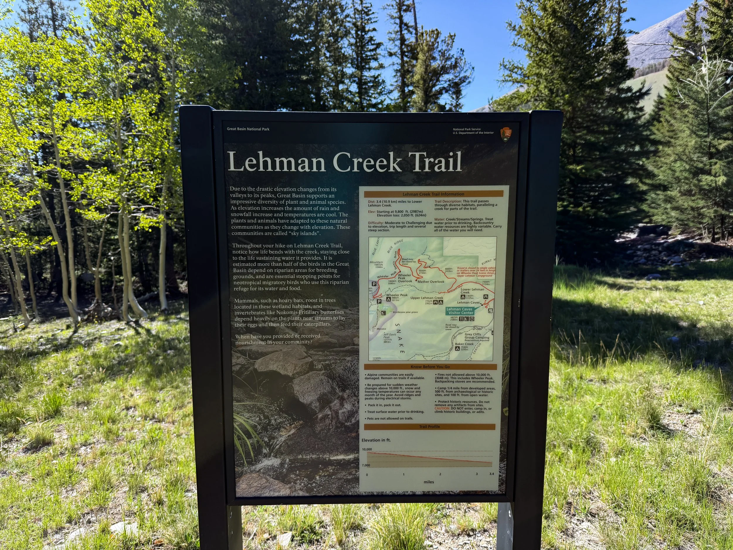 Lehman Creek Trailhead Great Basin National Park Nevada