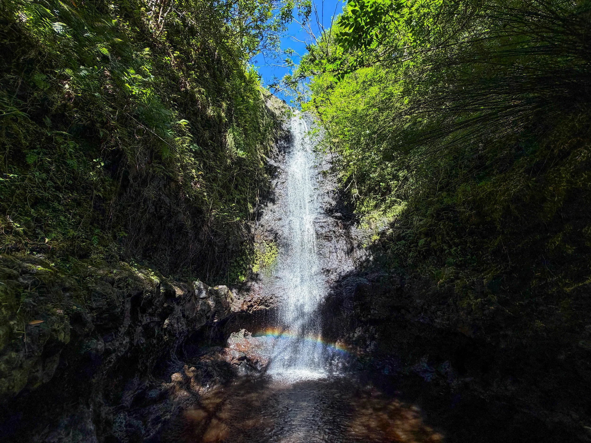 First Waterfall Kaau Crater Trail Oahu Hawaii