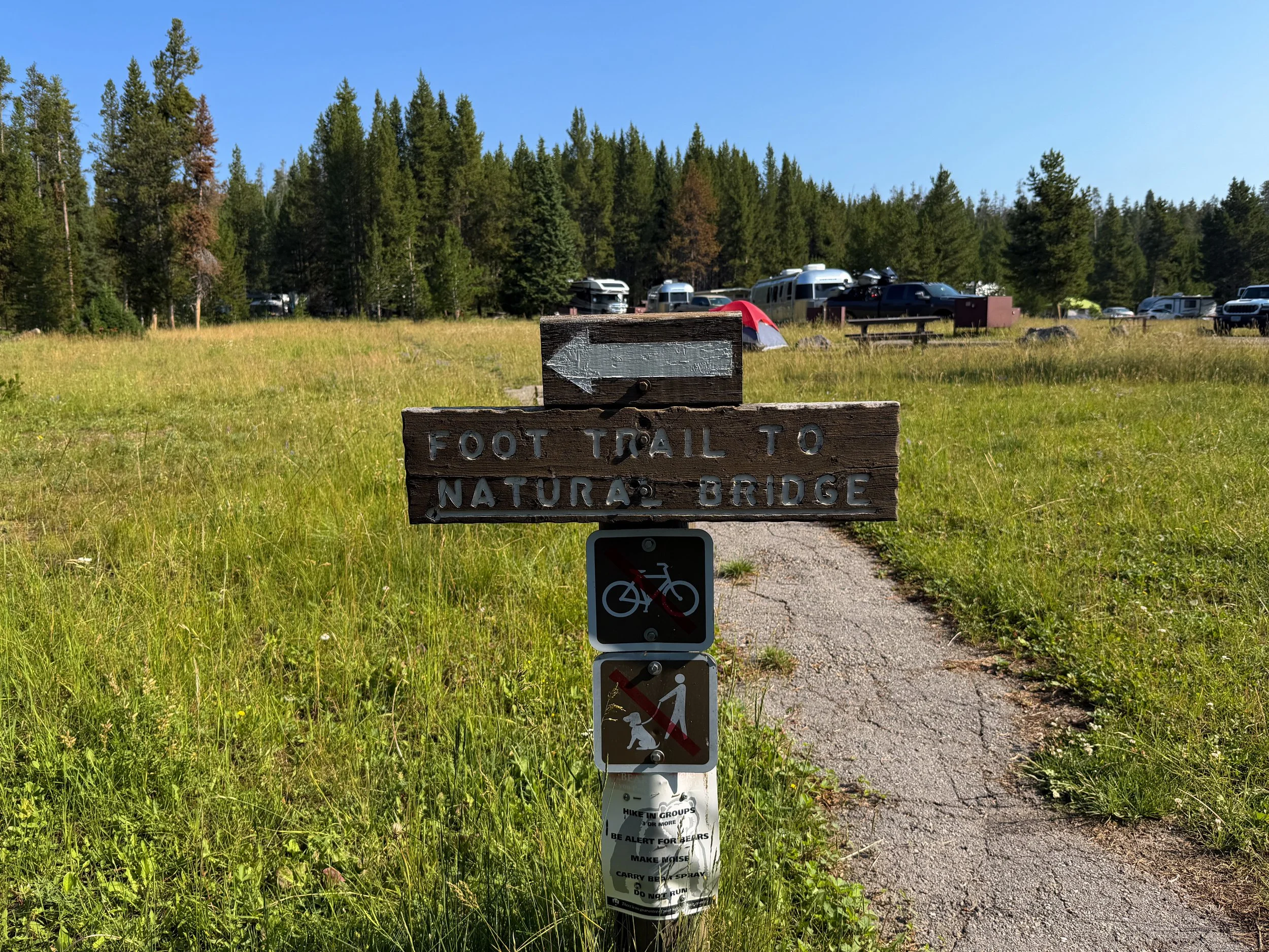 Natural Bridge Trail Yellowstone National Park Wyoming