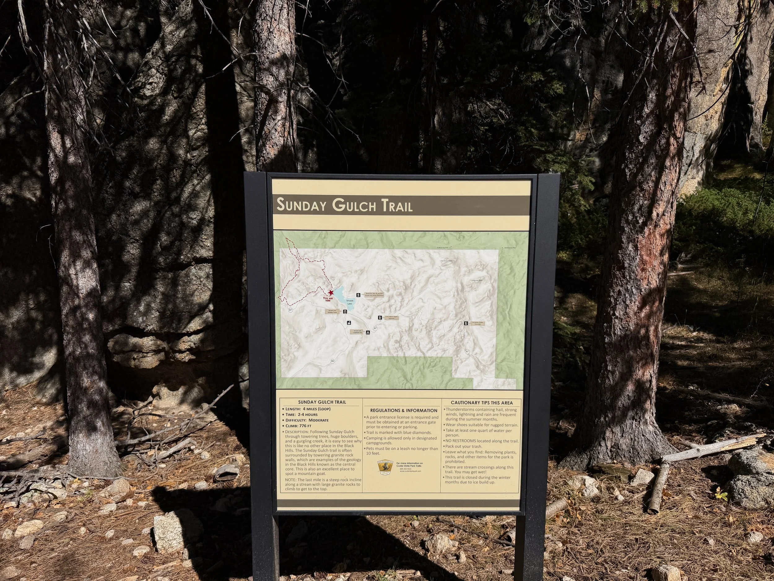Sunday Gulch Trailhead Custer State Park Black Hills South Dakota