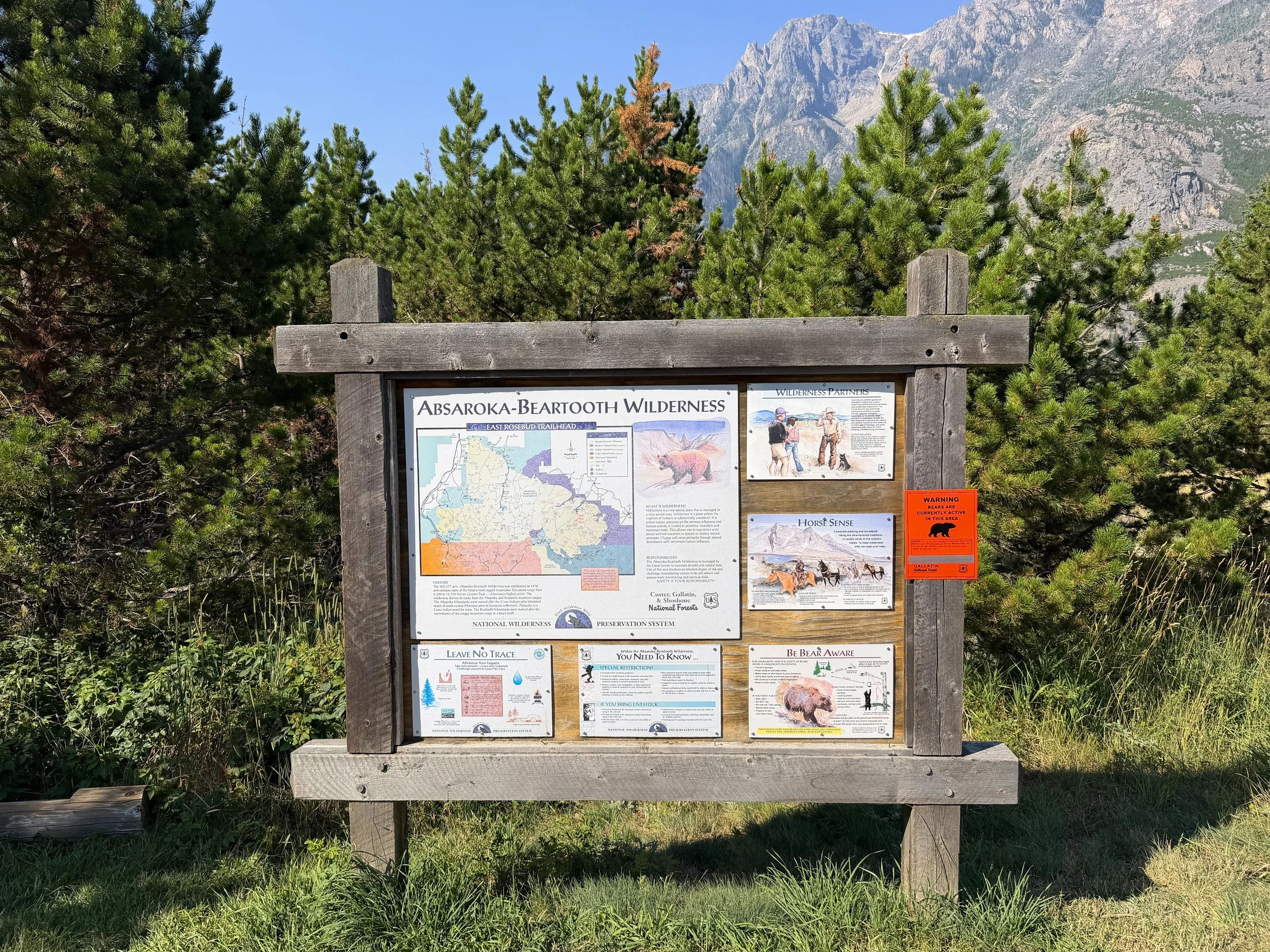 East Rosebud Trailhead Beartooth Mountains Montana