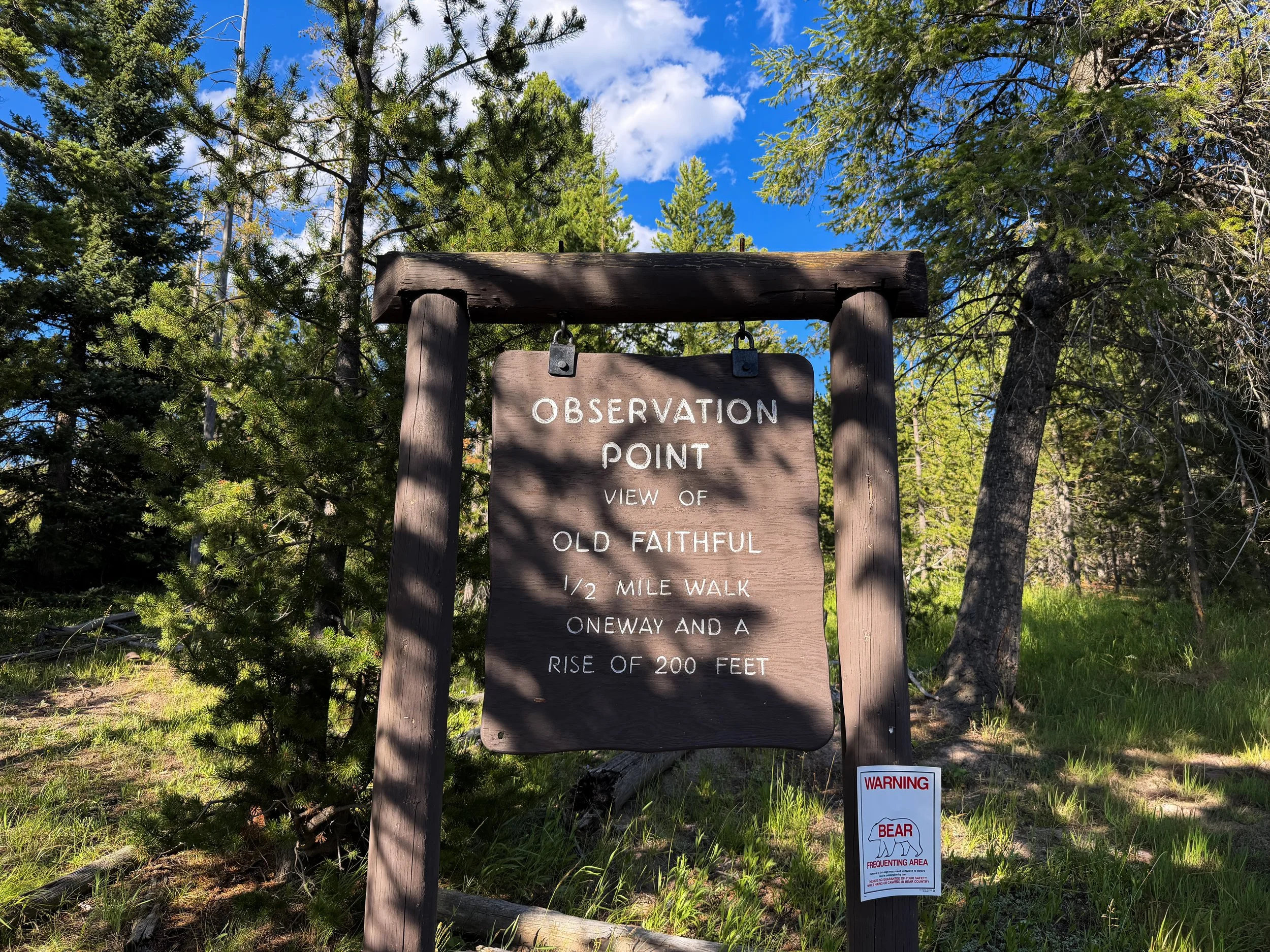 Observation Point Trailhead Yellowstone National Park Wyoming