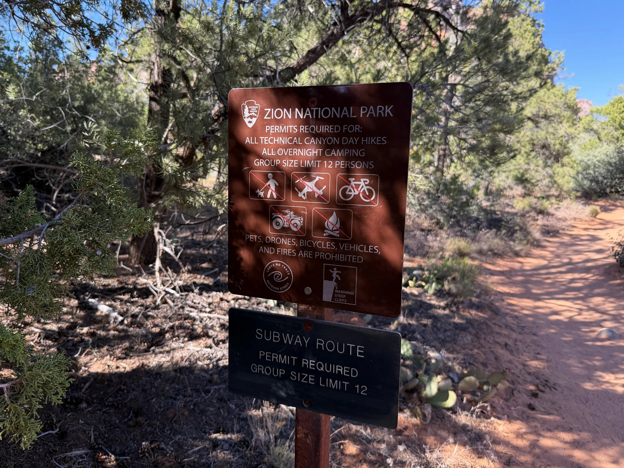 Left Fork Trailhead to Subway Zion National Park Utah