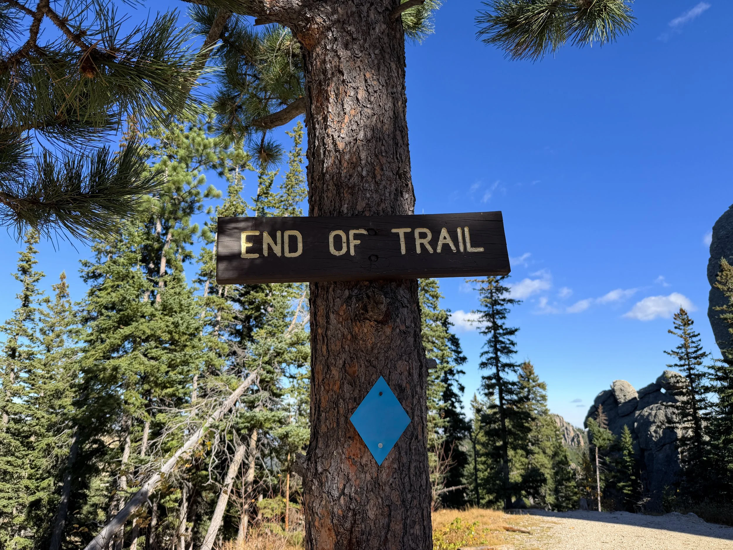 End of Cathedral Spires Trail Custer State Park Black Hills South Dakota