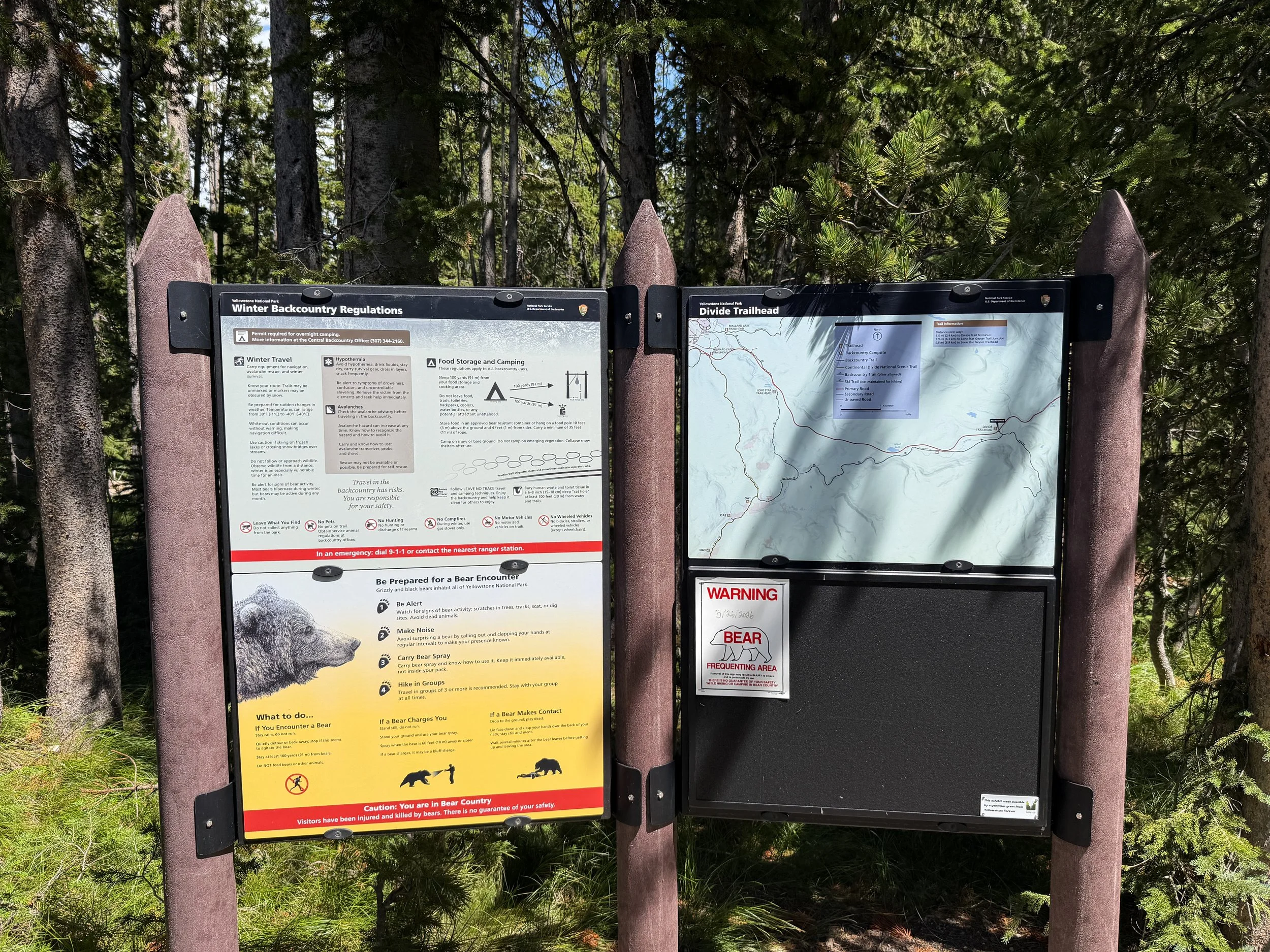 Divide Trailhead Yellowstone National Park Wyoming