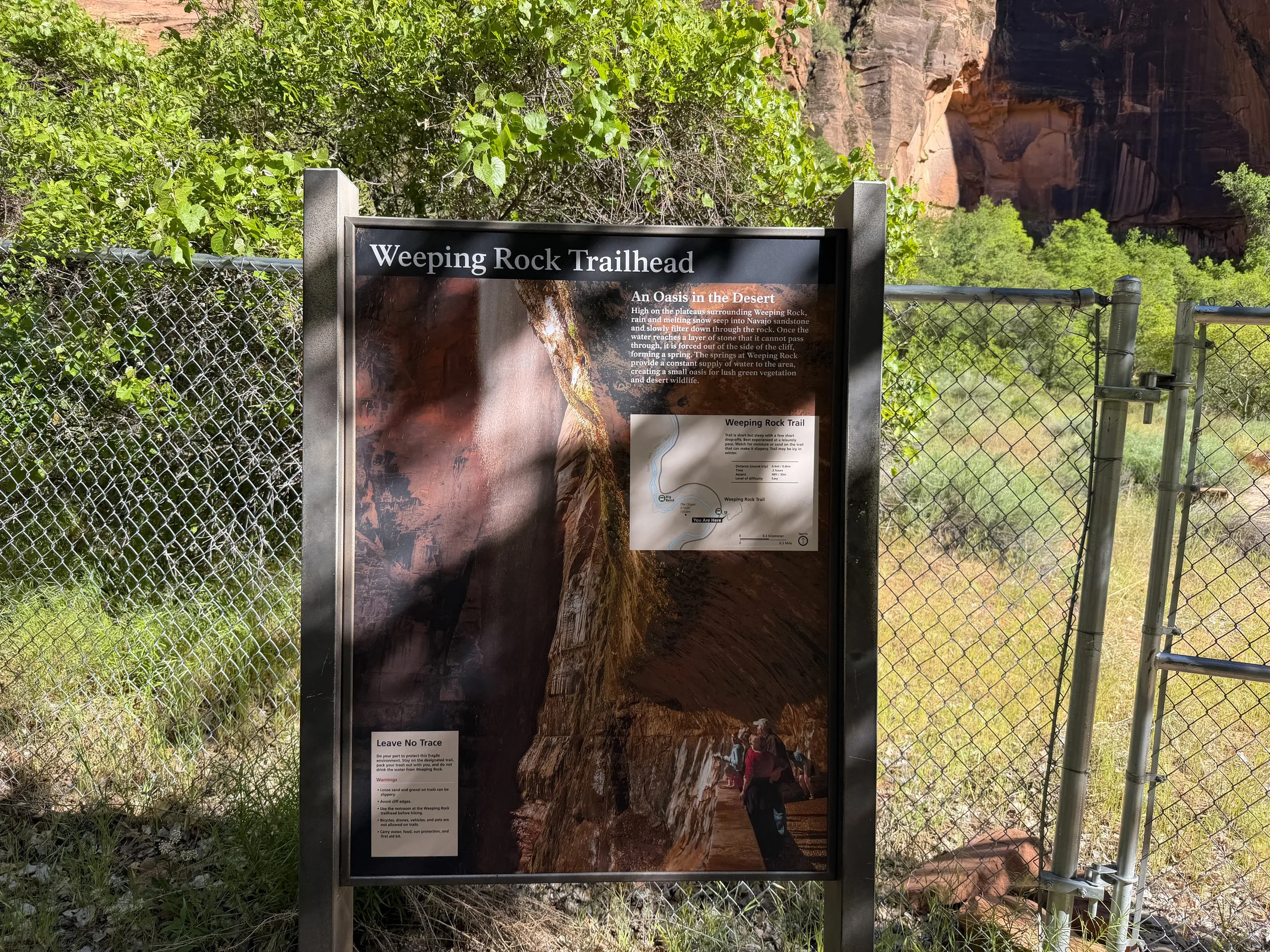 Weeping Rock Trailhead Zion National Park Utah